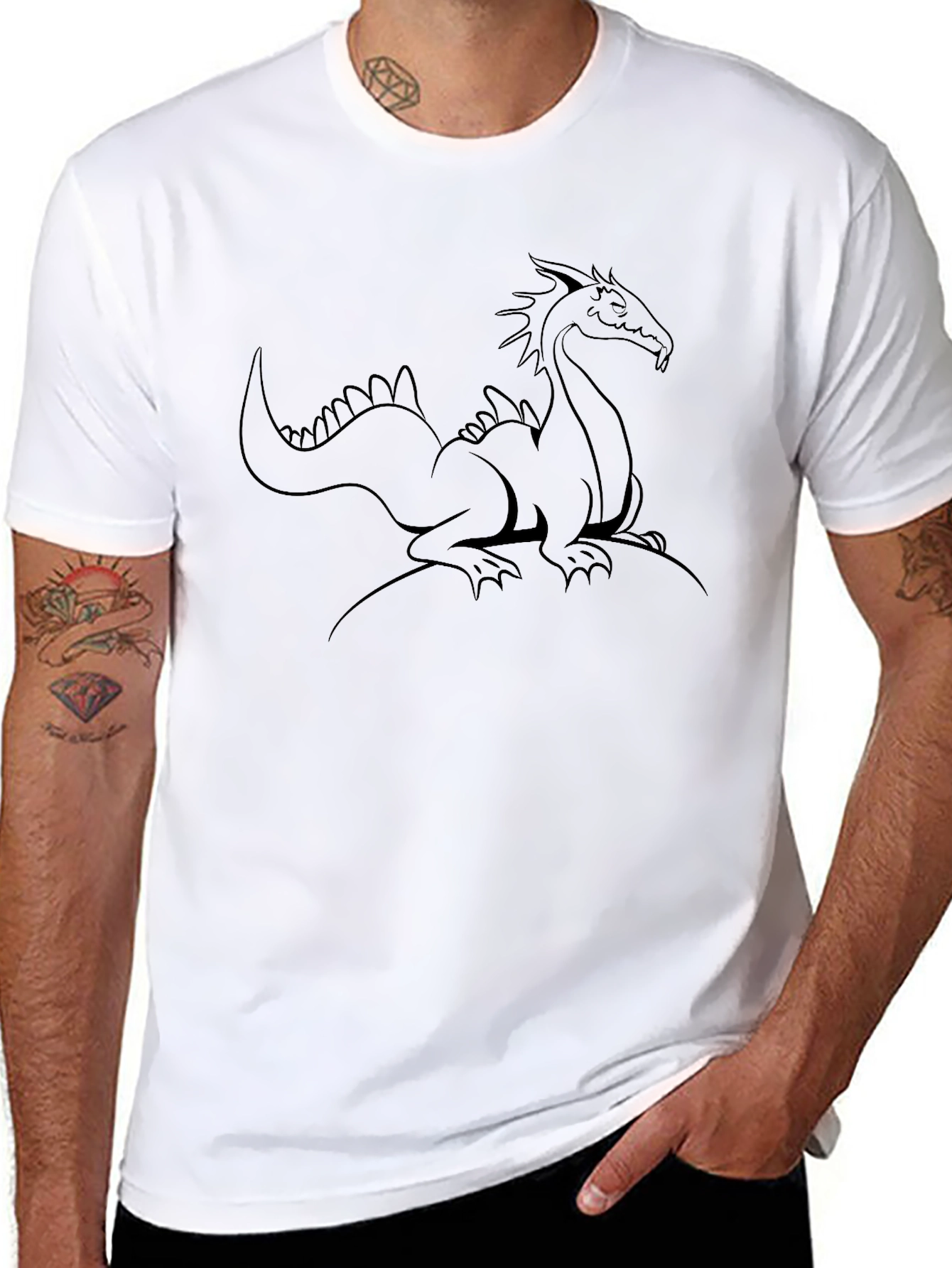 Black Dragon Graphic Tee - Men's Black T-Shirt view 8