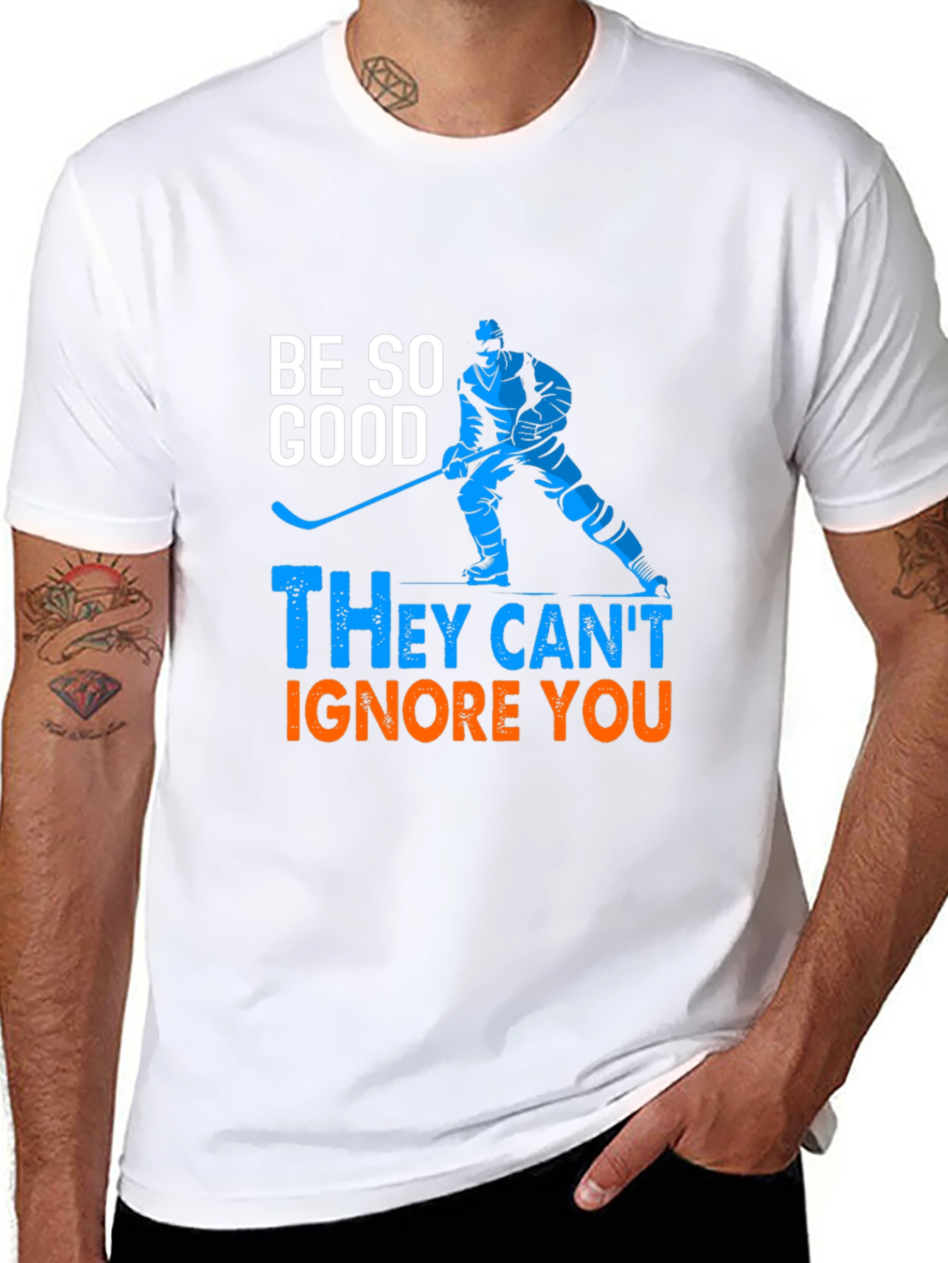 Black Hockey Player Graphic T-Shirt - Be So Good view 8
