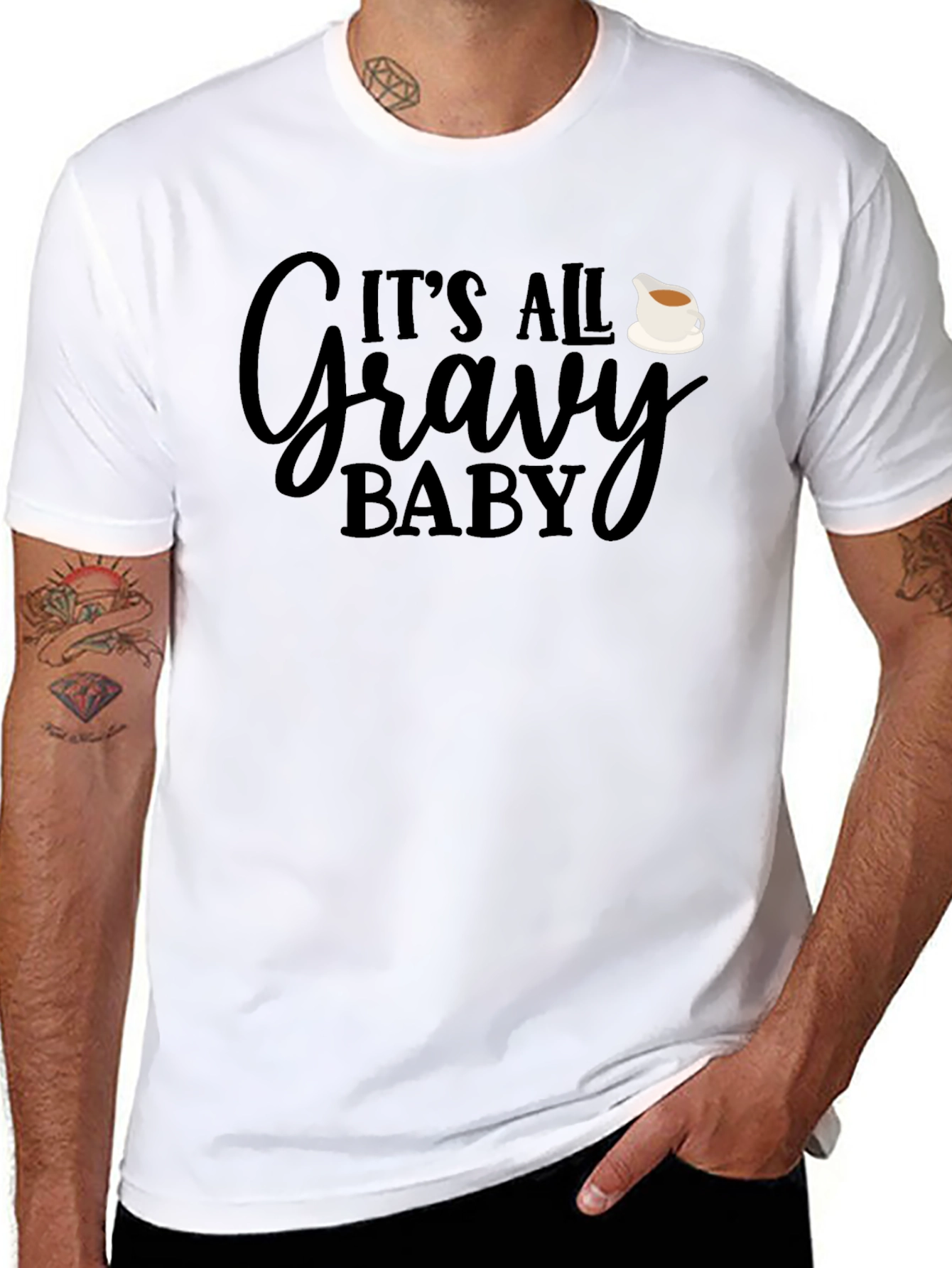 Black It's All Gravy Baby Graphic Tee - Soft & Comfy! view 8