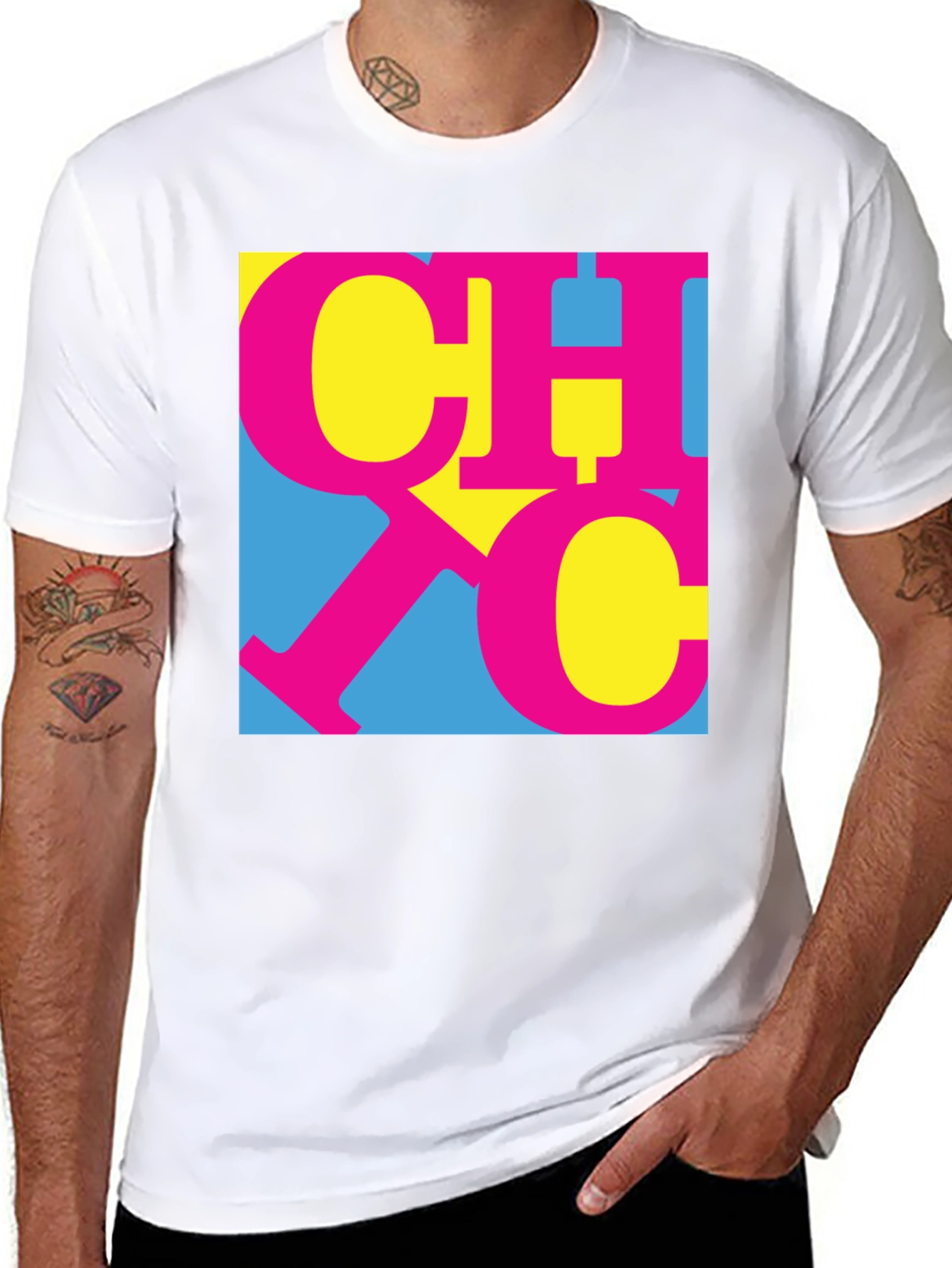 Black Retro CHIC Graphic Tee - Black Cotton Blend view 8