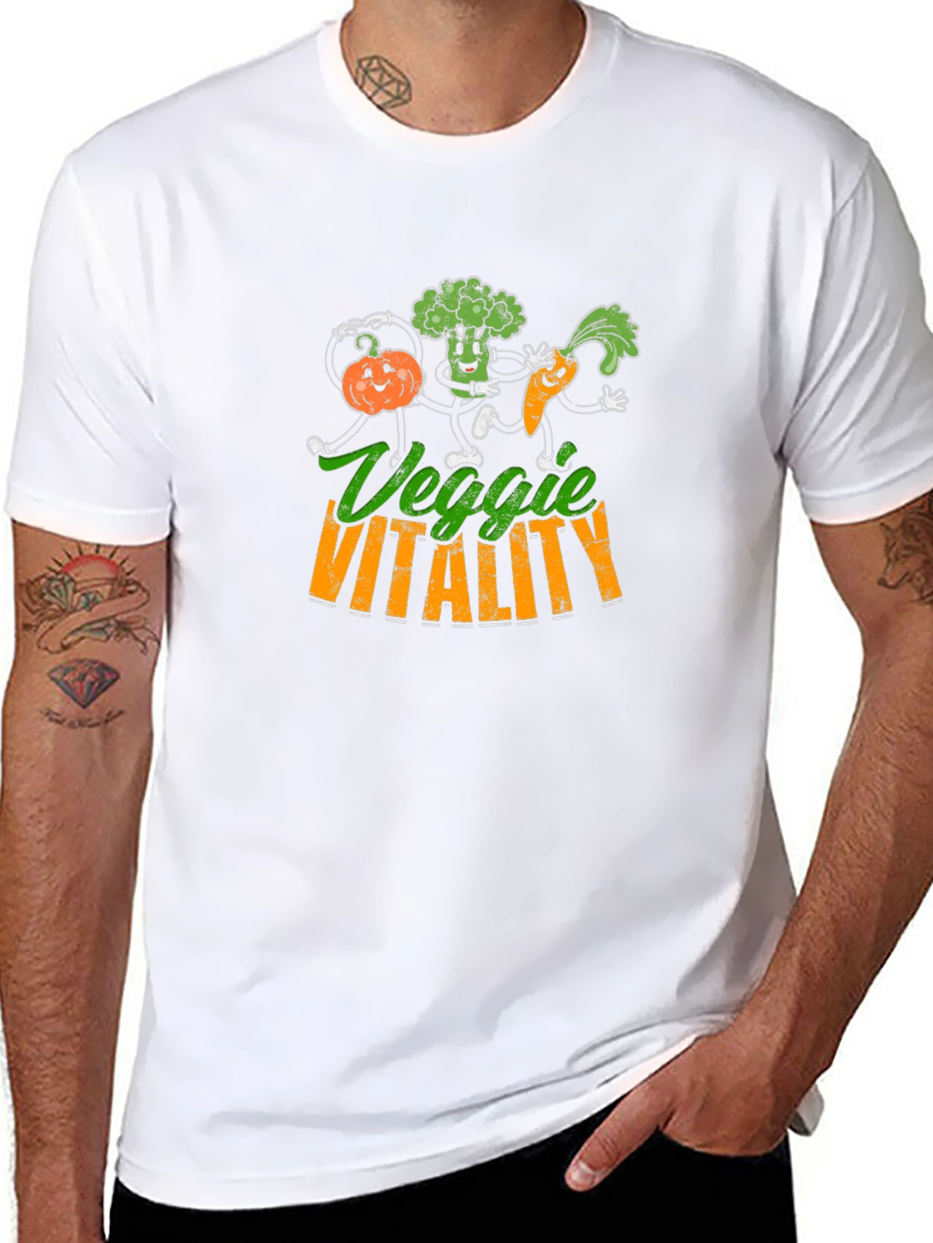 Veggie Vitality T-Shirt - Cartoon Vegetables - 8