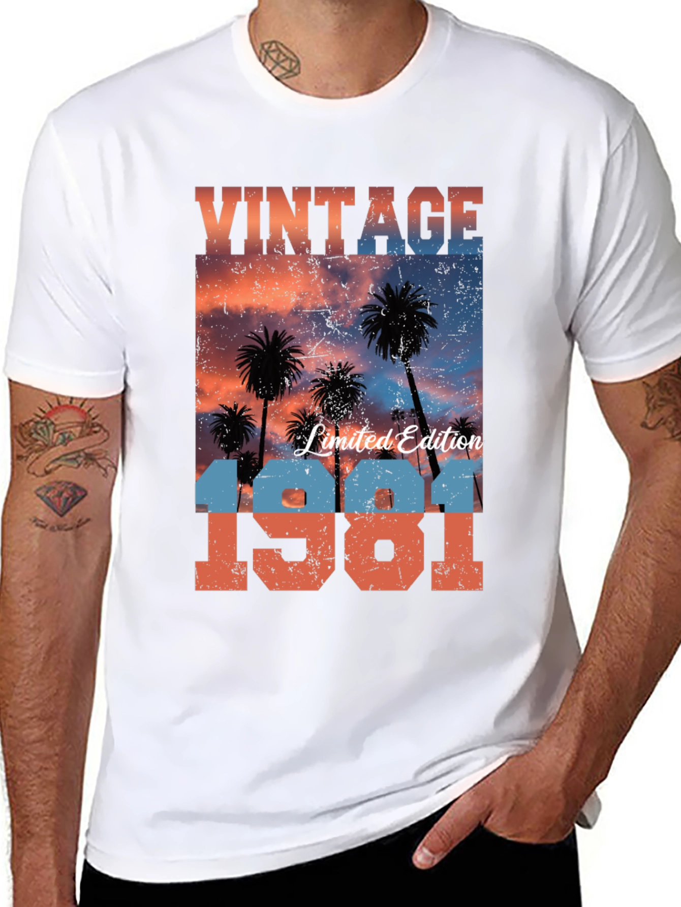 Black Vintage 1981 Limited Edition Sunset Palm T-Shirt view 8