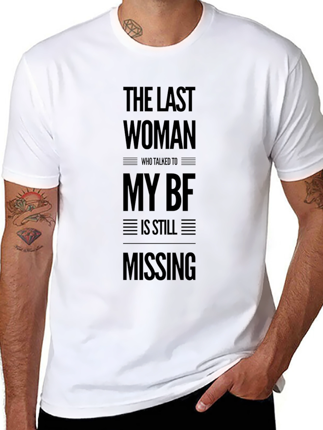Black Funny The Last Woman T-Shirt view 8