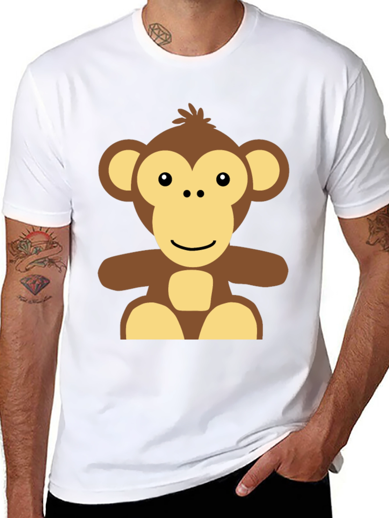 Black Monkey Graphic Black T-Shirt - Casual Wear view 8