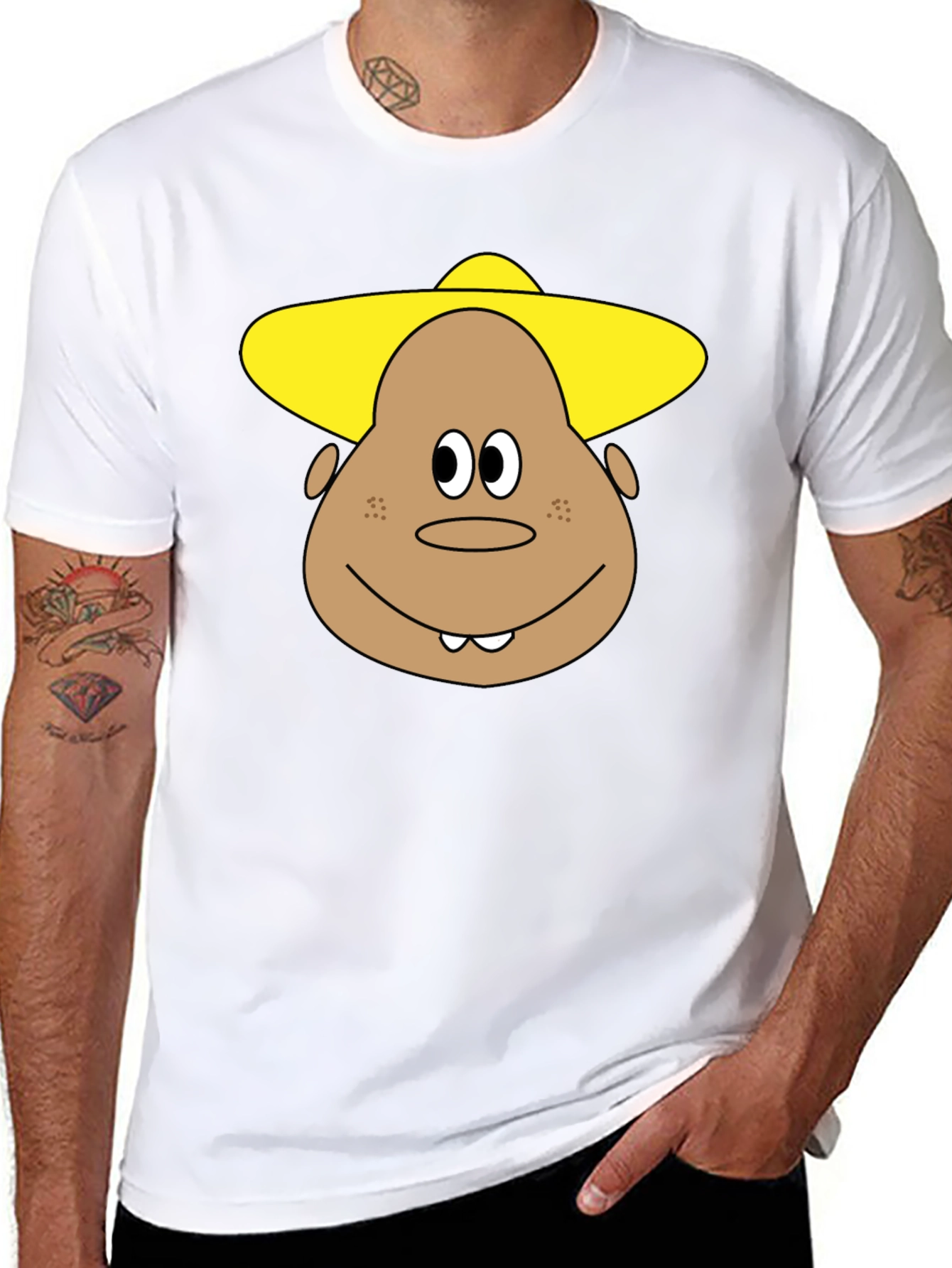 Black Funny Cartoon Character T-Shirt view 8