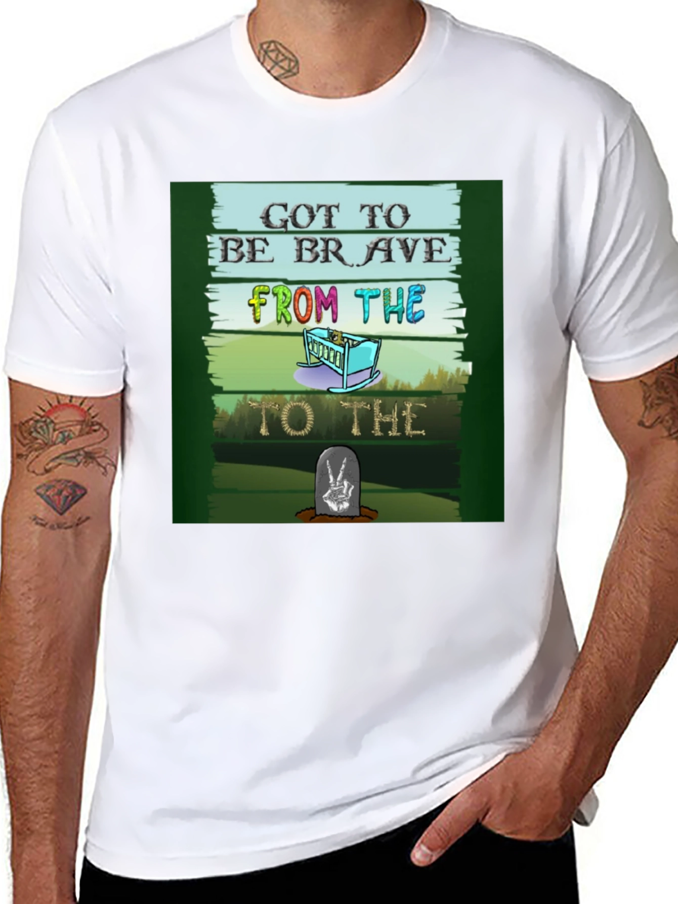Black Got to be Brave T-Shirt view 8