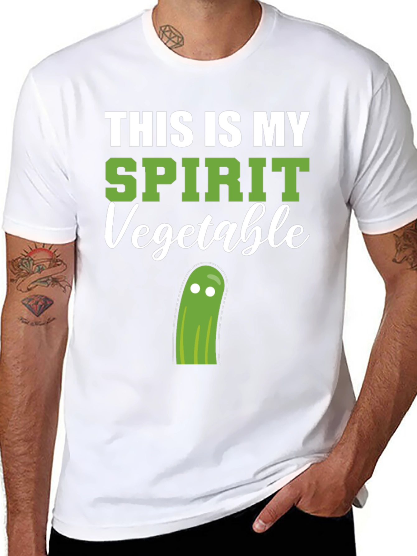 Black Spirit Vegetable T-Shirt - Funny Graphic Tee view 8