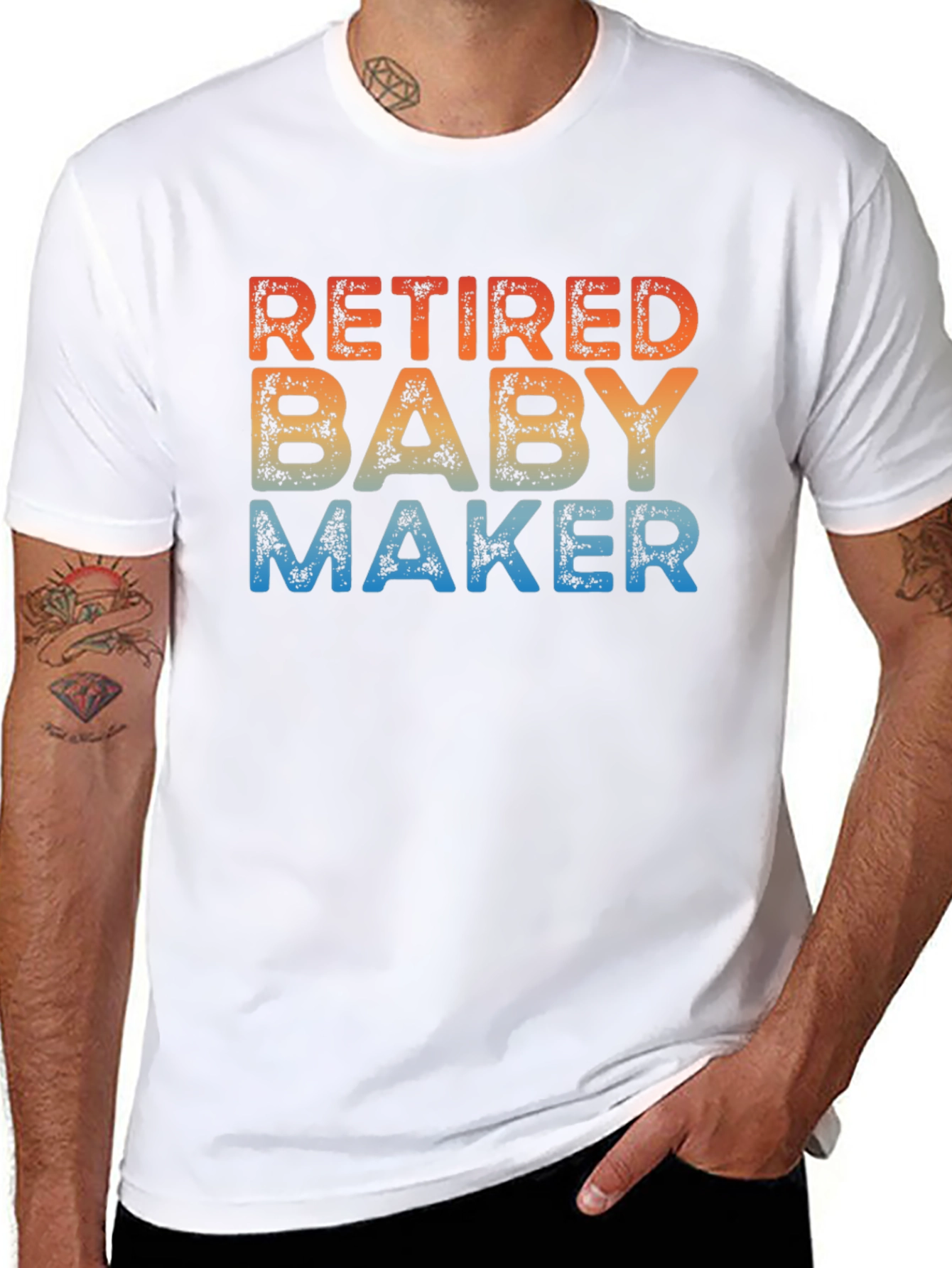 Black Retired Baby Maker T-Shirt - Funny Retirement Gift view 8