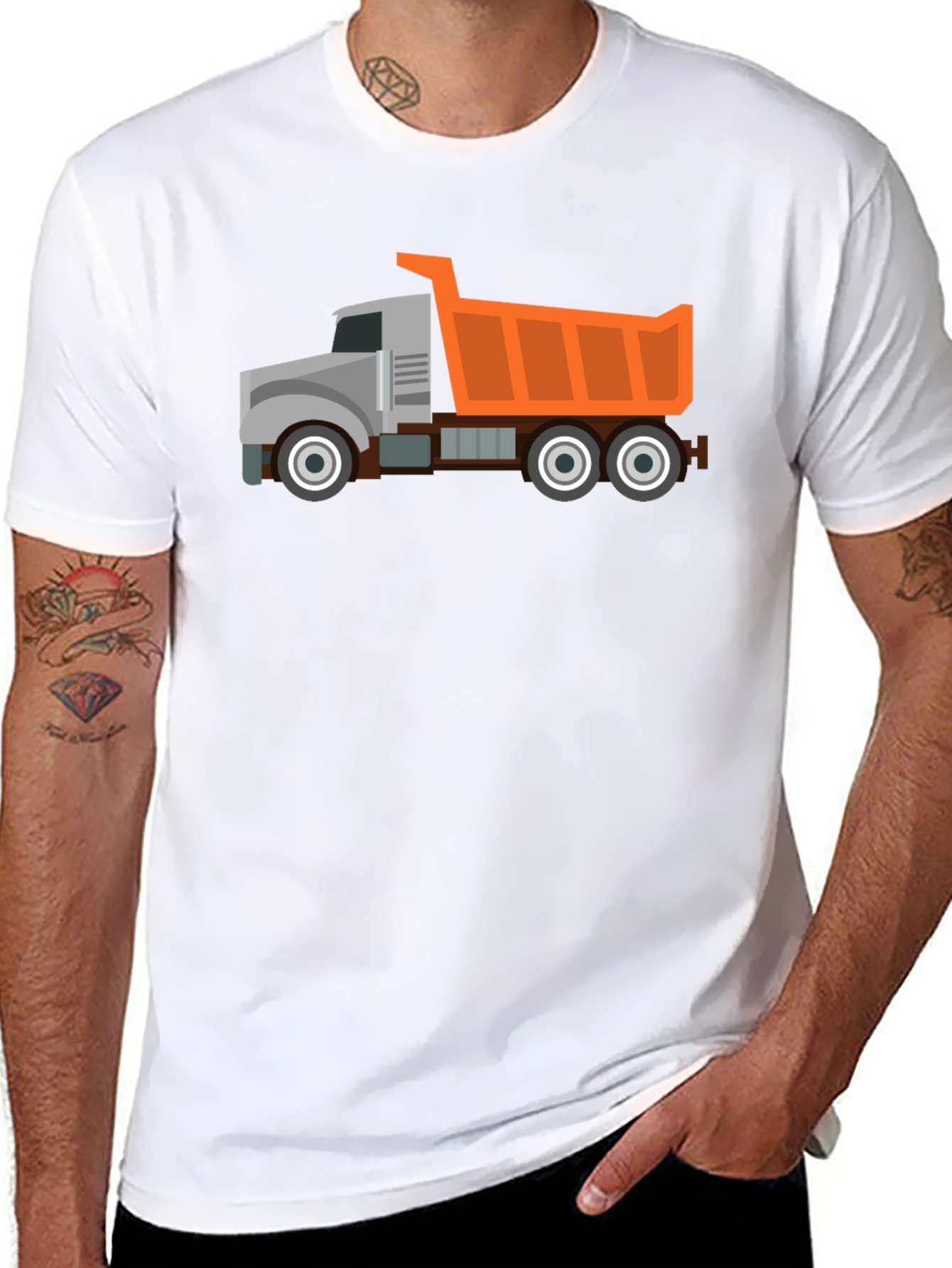 Black Dump Truck Graphic T-Shirt - Heavy Duty Fun! view 8
