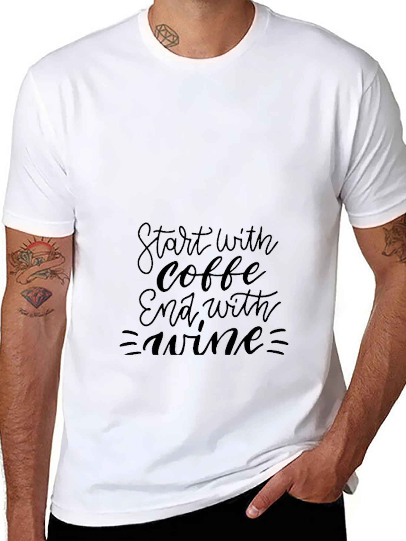 Black Coffee & Wine Black Graphic Tee view 8