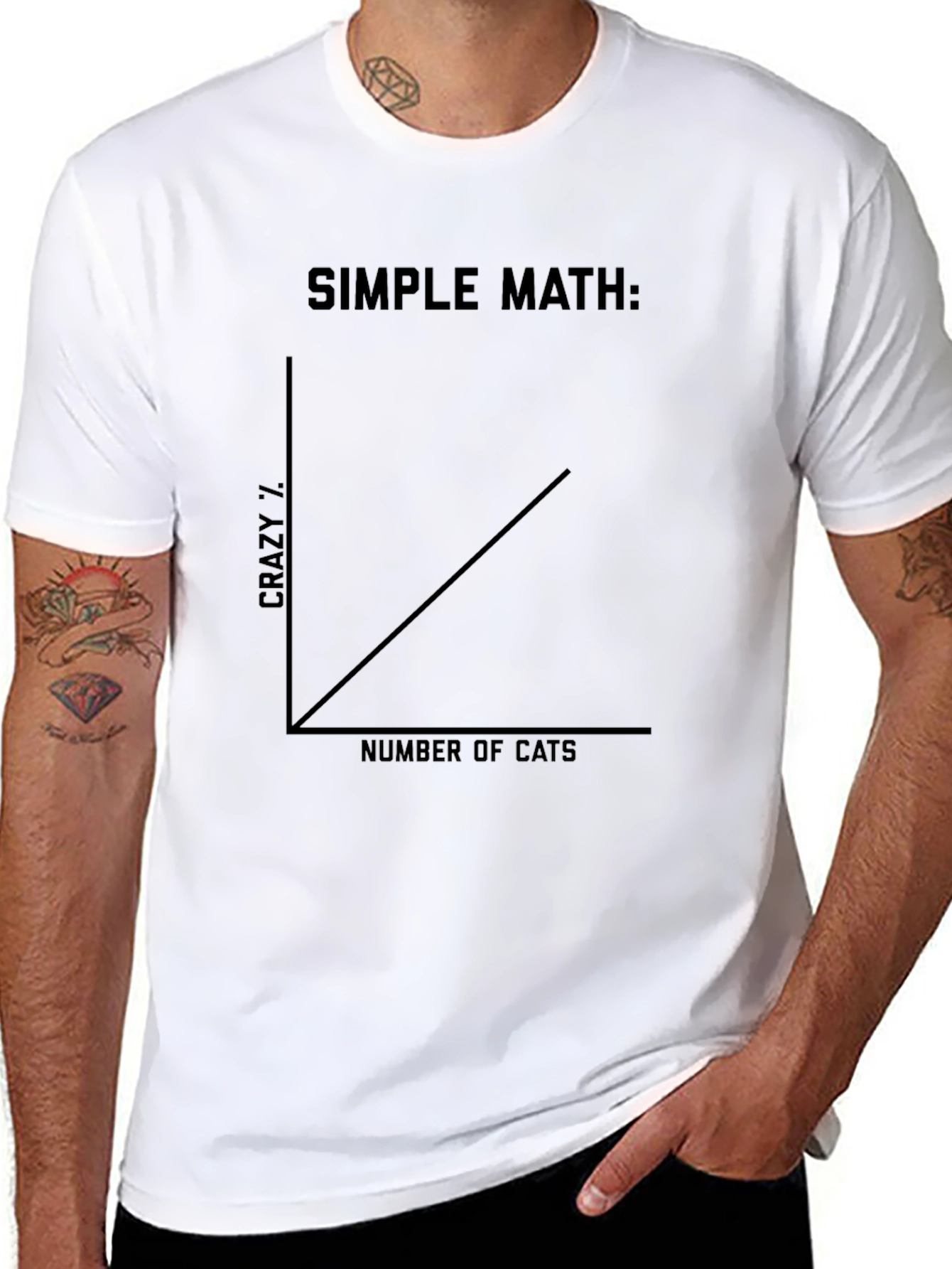 Black Crazy Cat Lady Math Graphic Tee - Unisex T-Shirt view 8