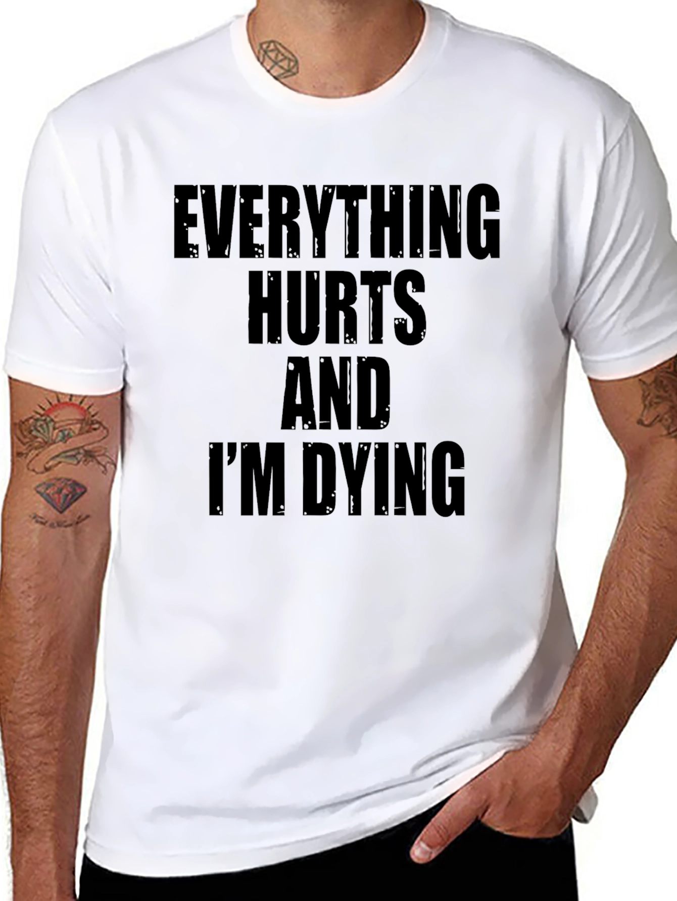 Black Everything Hurts & I'm Dying Graphic Tee view 8