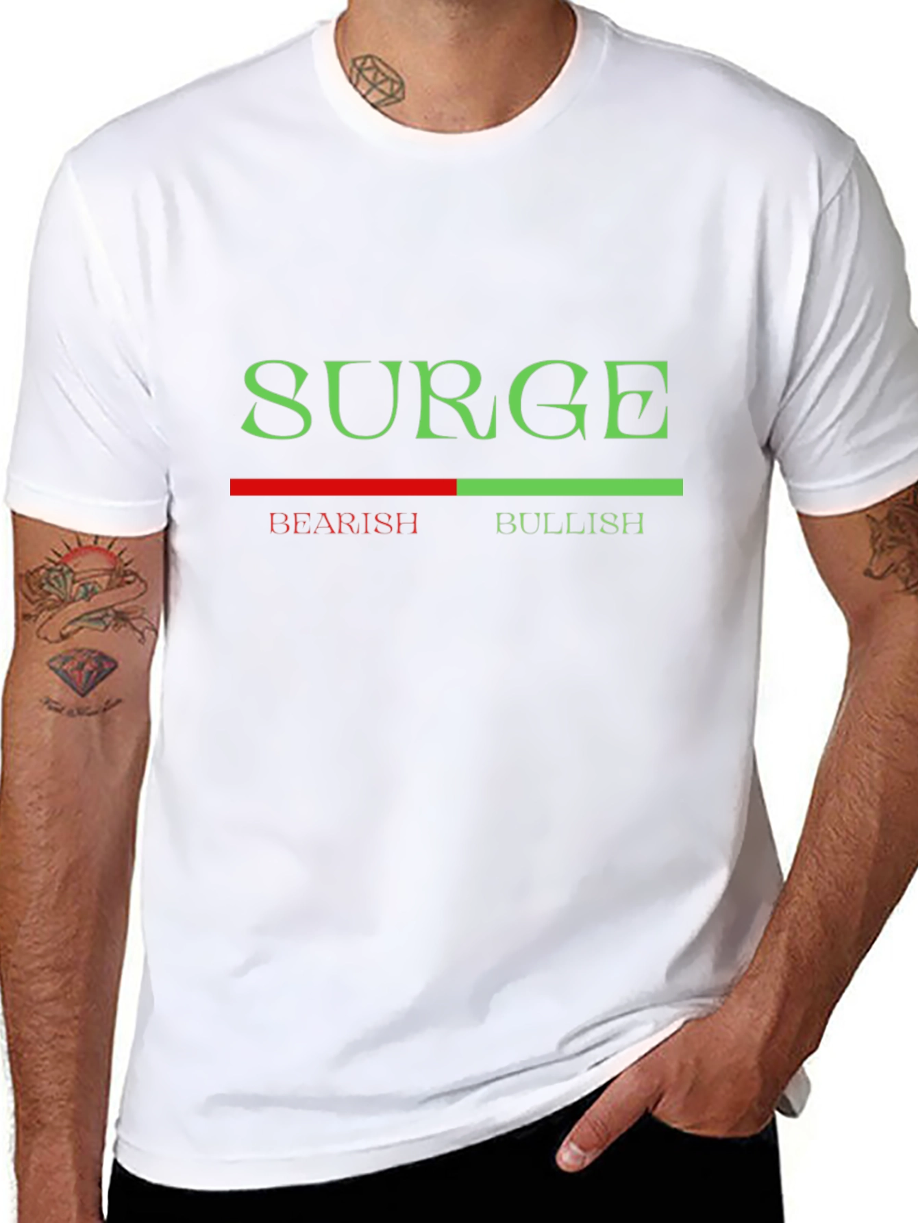 Black Surge Bearish Bullish Graphic Tee - Trader T-Shirt view 8