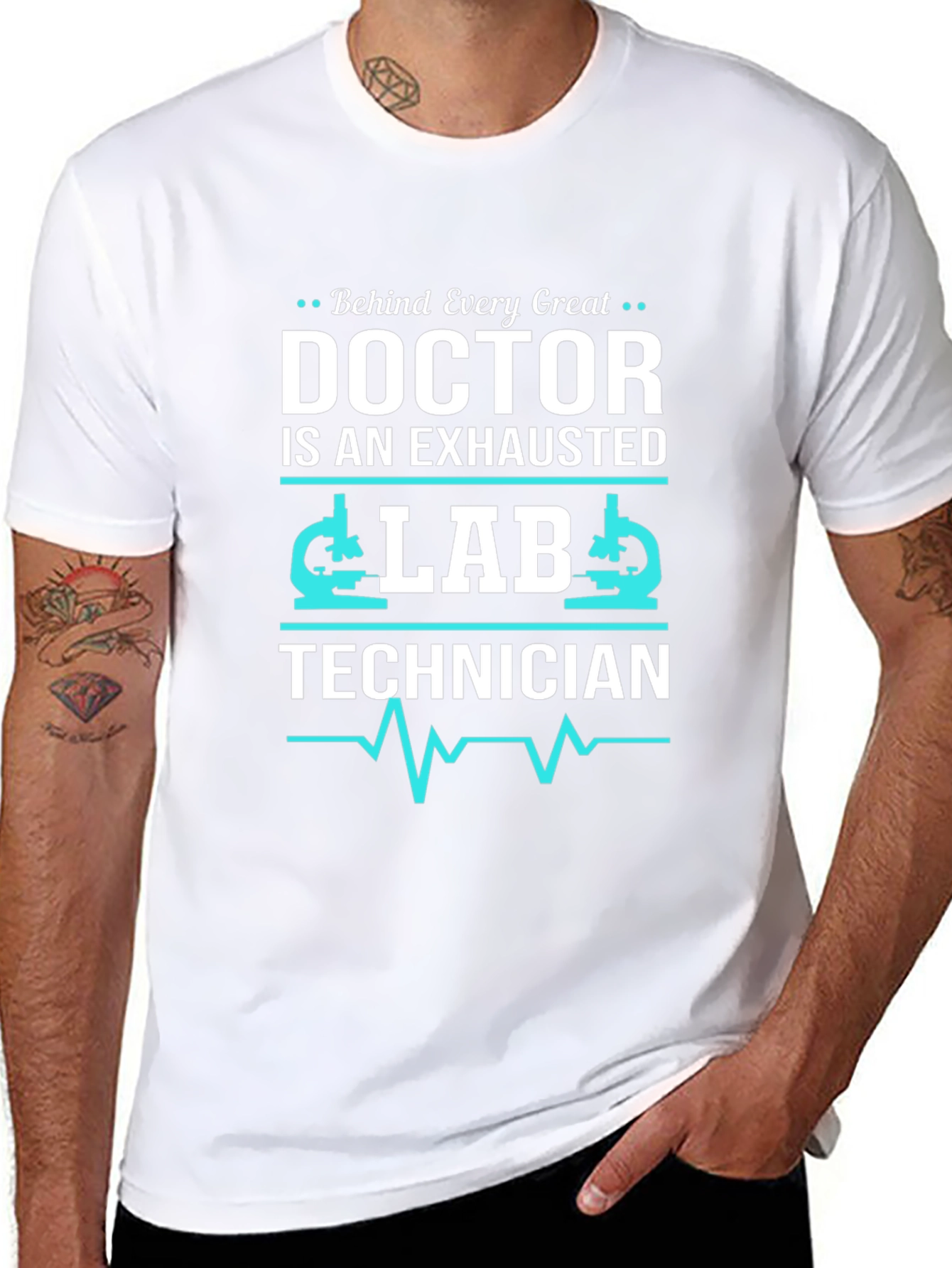 Black Exhausted Lab Tech T-Shirt - Funny Doctor Medical Tee view 8