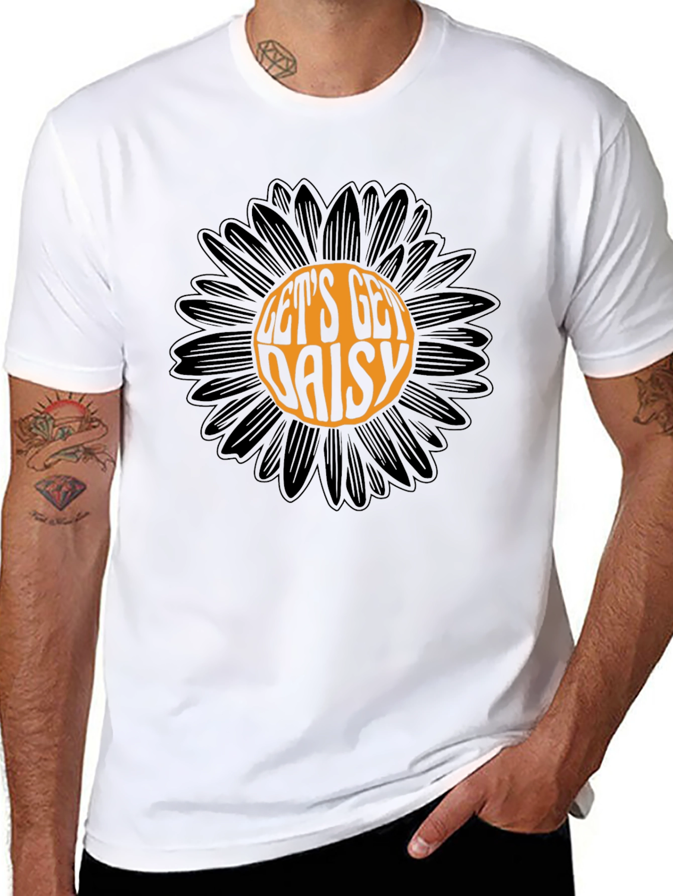 Black Let's Get Daisy Graphic T-Shirt view 8