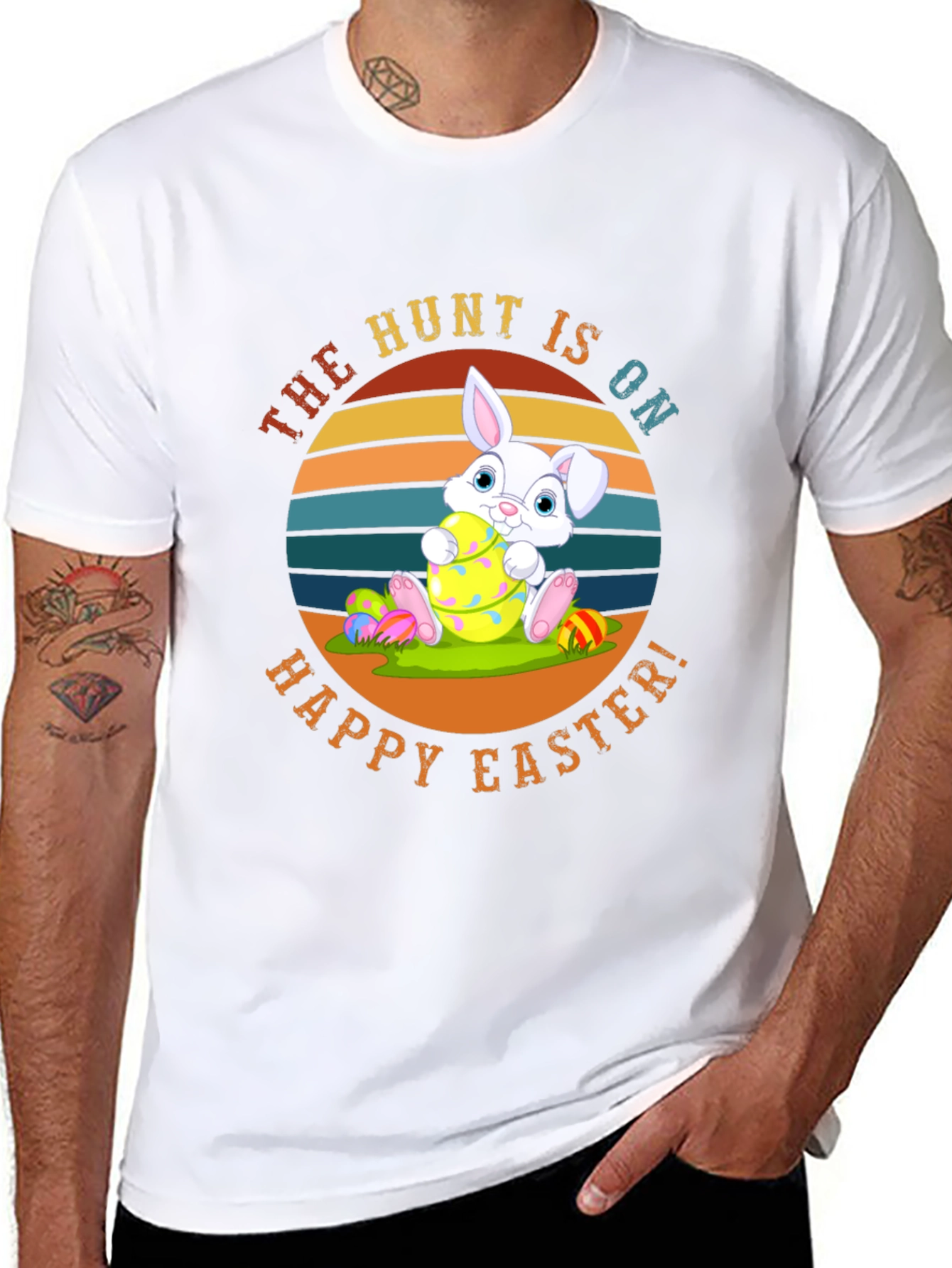 Black Happy Easter Bunny T-Shirt view 8