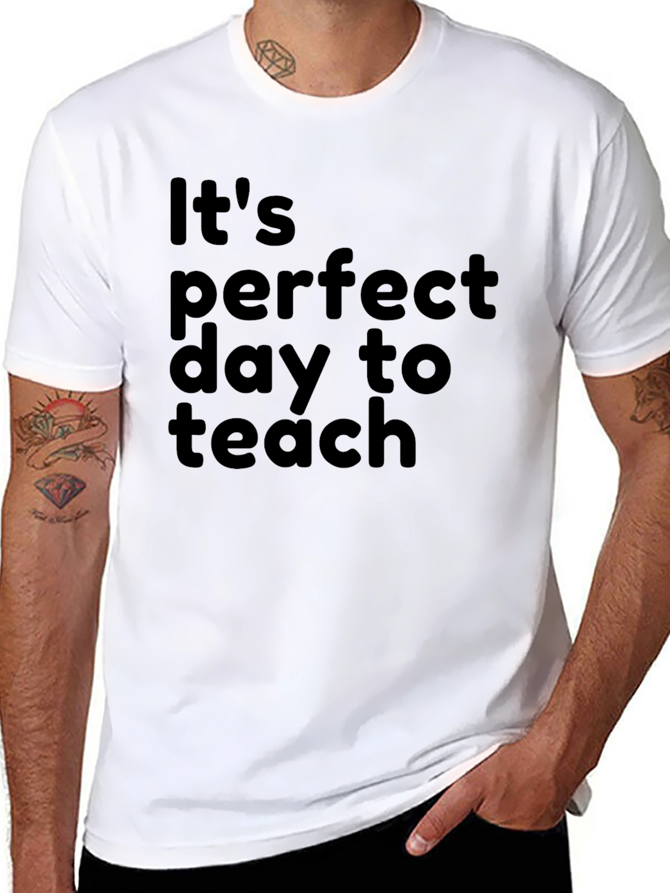 Black Perfect Day to Teach T-Shirt view 8