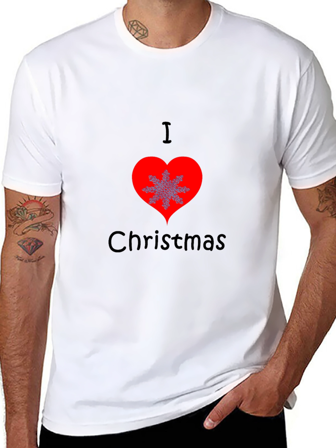 I Love Christmas T-Shirt Holiday Graphic Tee - 8