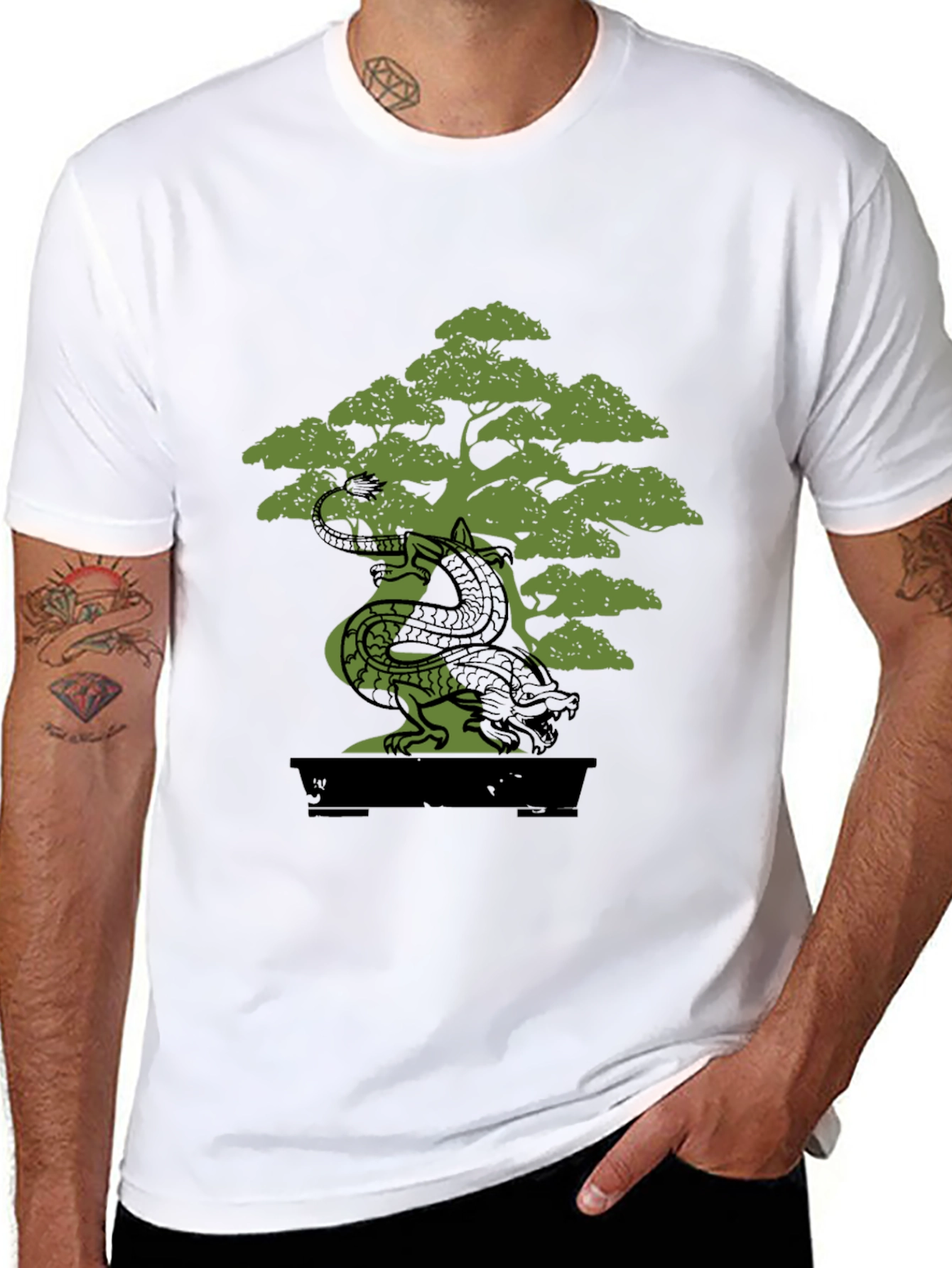 Black Dragon Bonsai Graphic Tee - Unique Design view 8