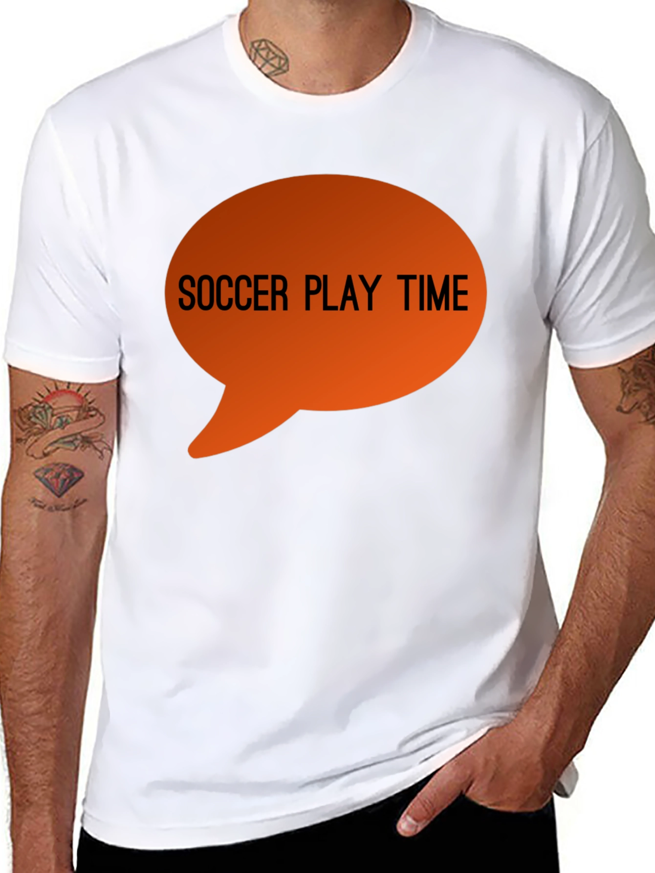 Black Soccer Play Time Graphic Tee - Black Cotton T-Shirt view 8