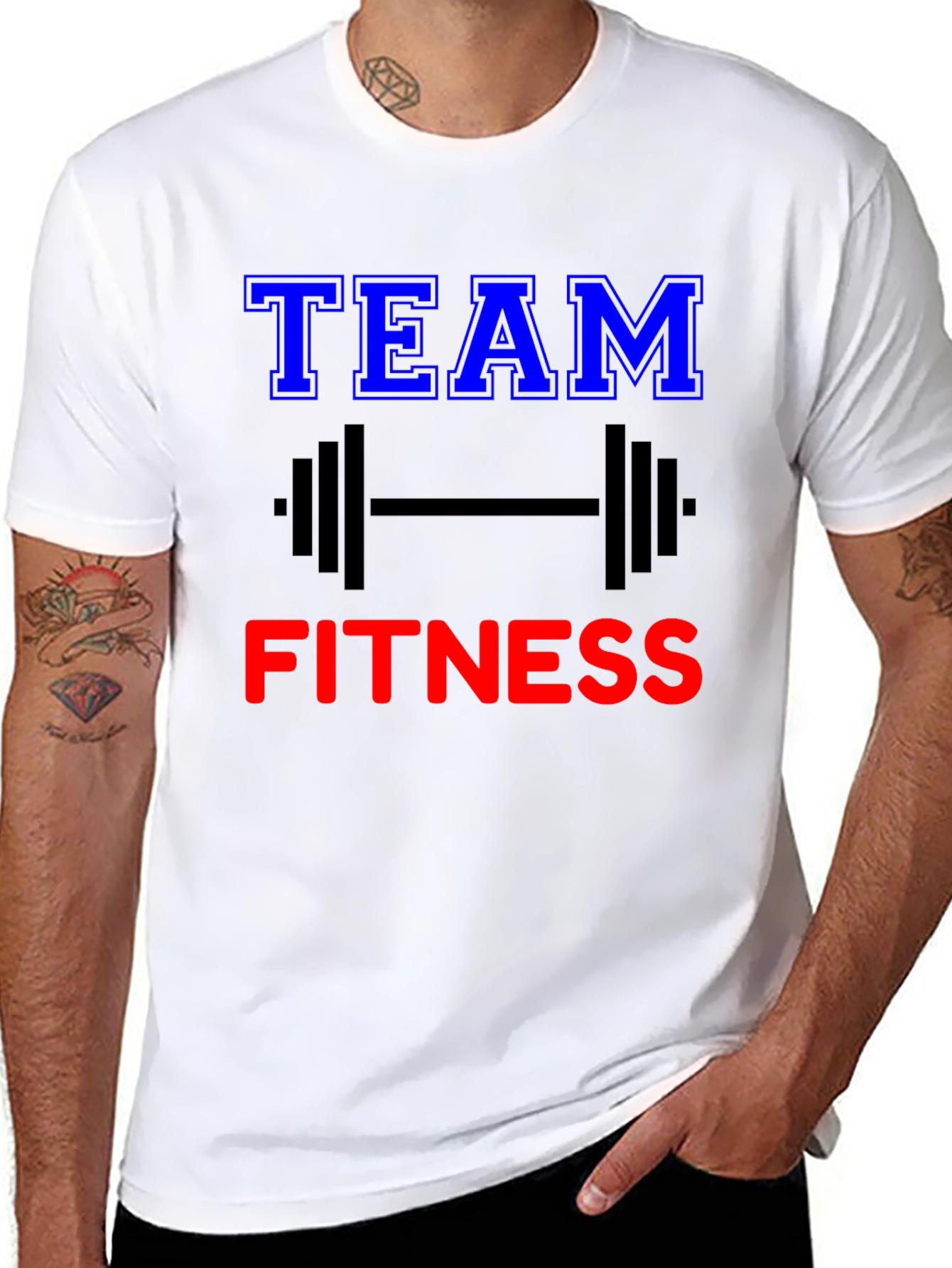 Black Team Fitness Graphic Tee - Gym Workout Shirt view 8