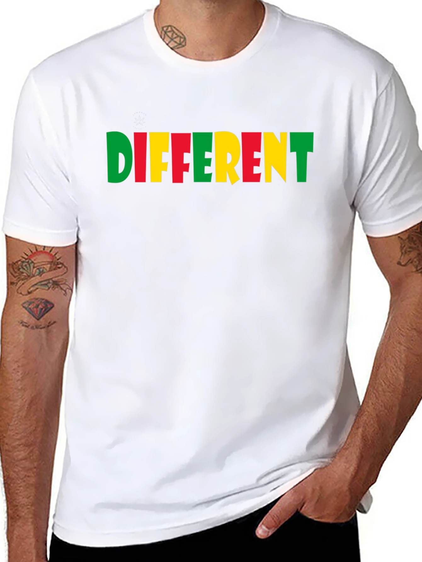 Black Different Colorblock Graphic Tee - Black view 8