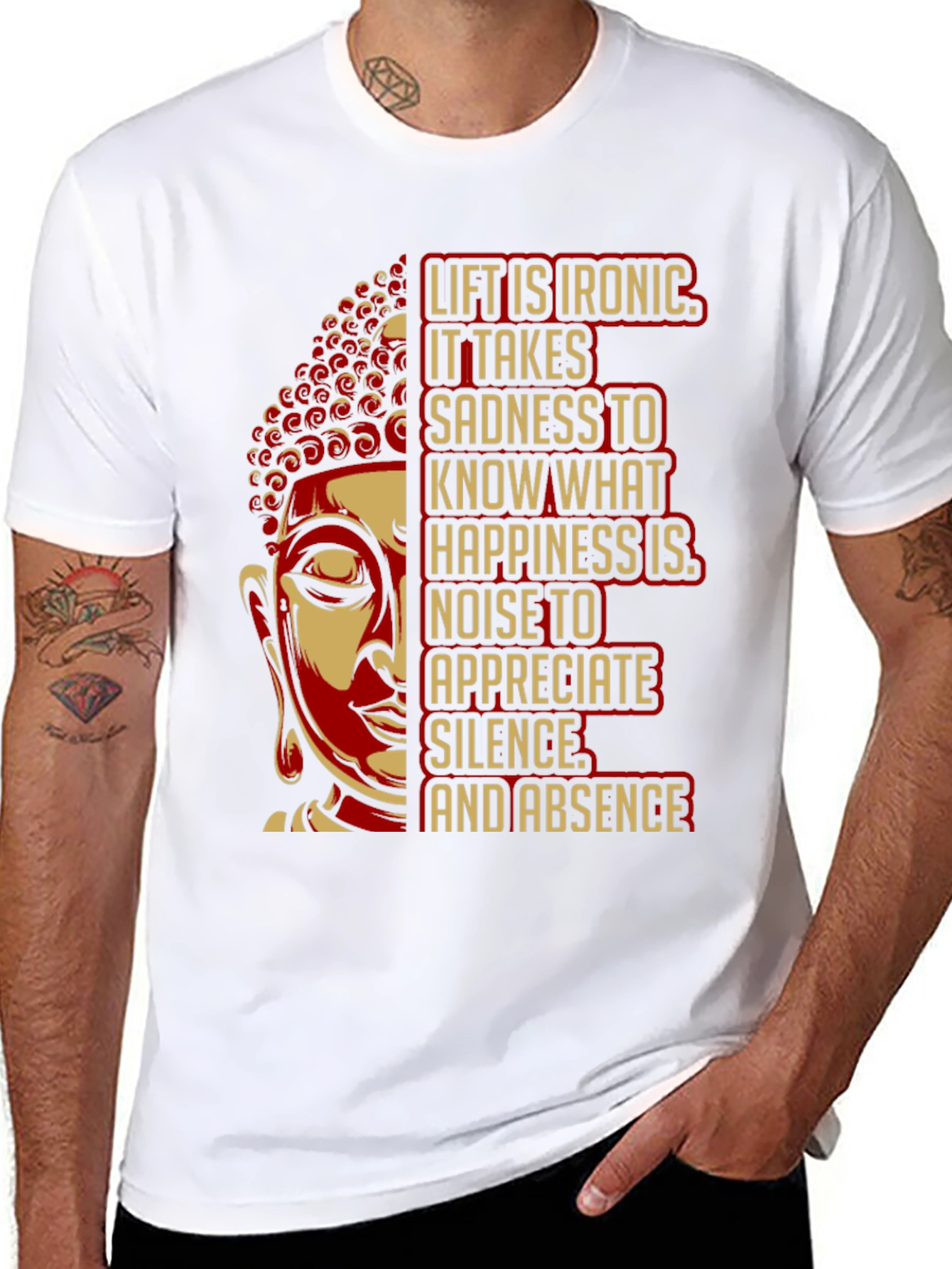 Black Buddha Quote Graphic T-Shirt view 8