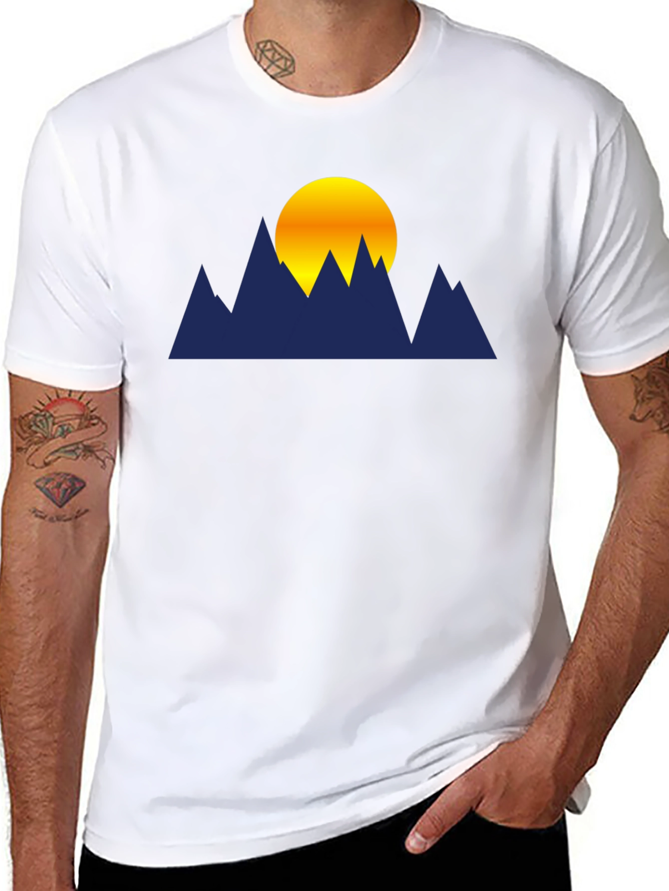Black Mountain Sunset Graphic T-Shirt - Soft Cotton Blend view 8
