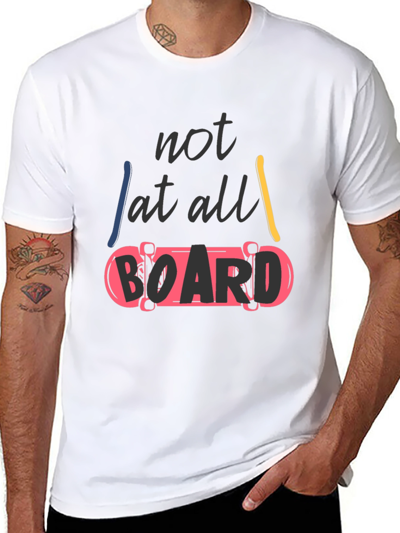 Black Not At All Board Skateboard T-Shirt view 8