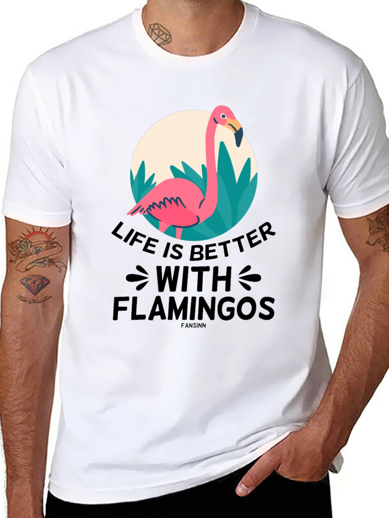 Black Life is Better with Flamingos T-Shirt view 8