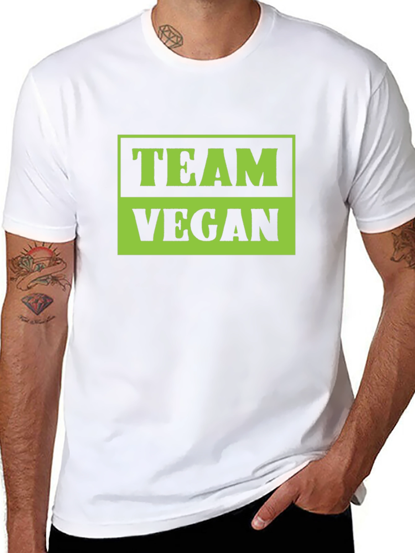 Black Team Vegan Graphic Tee - Black view 8