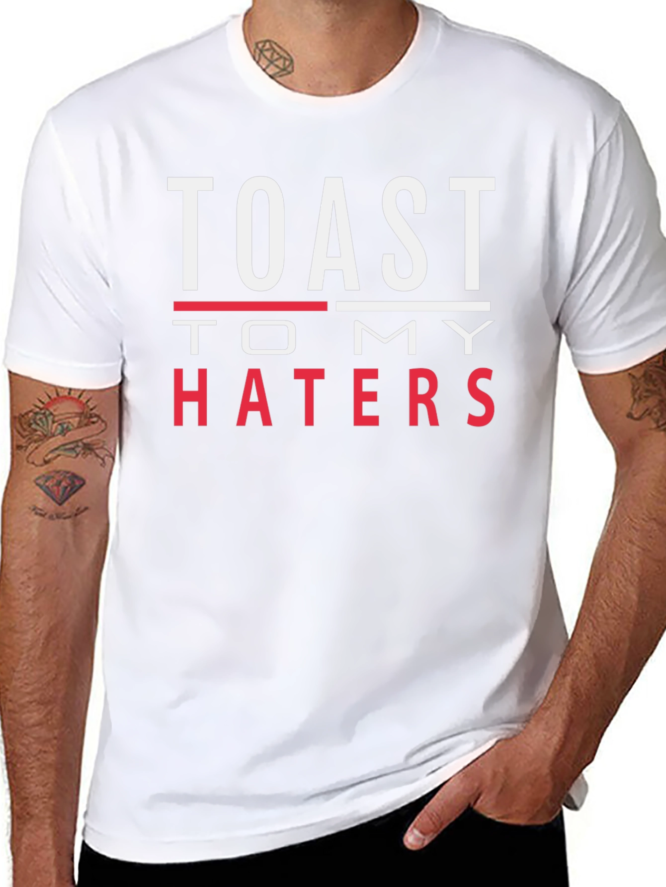 Black Toast to My Haters Graphic T-Shirt view 8