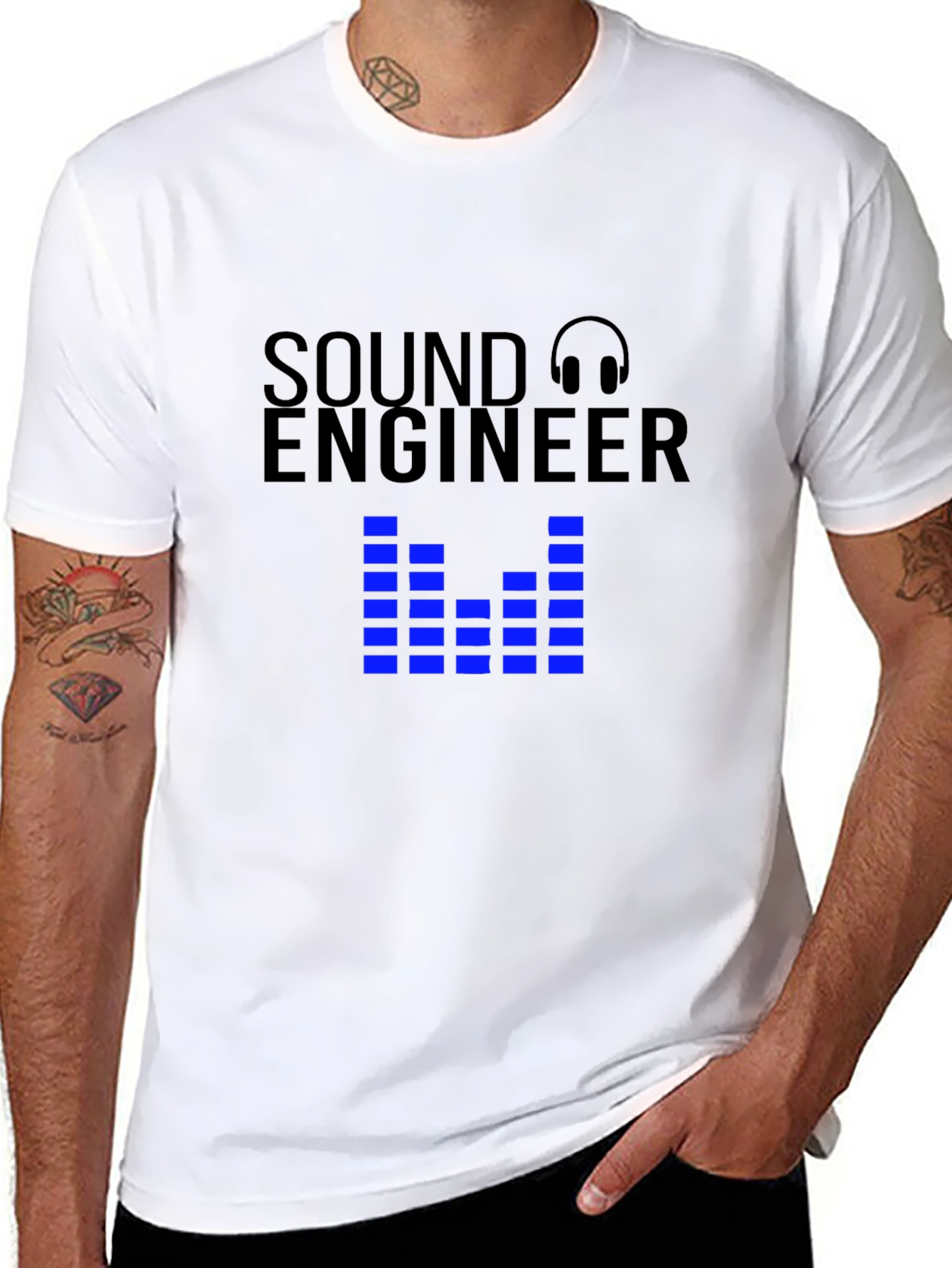 Black Sound Engineer Graphic Tee view 8