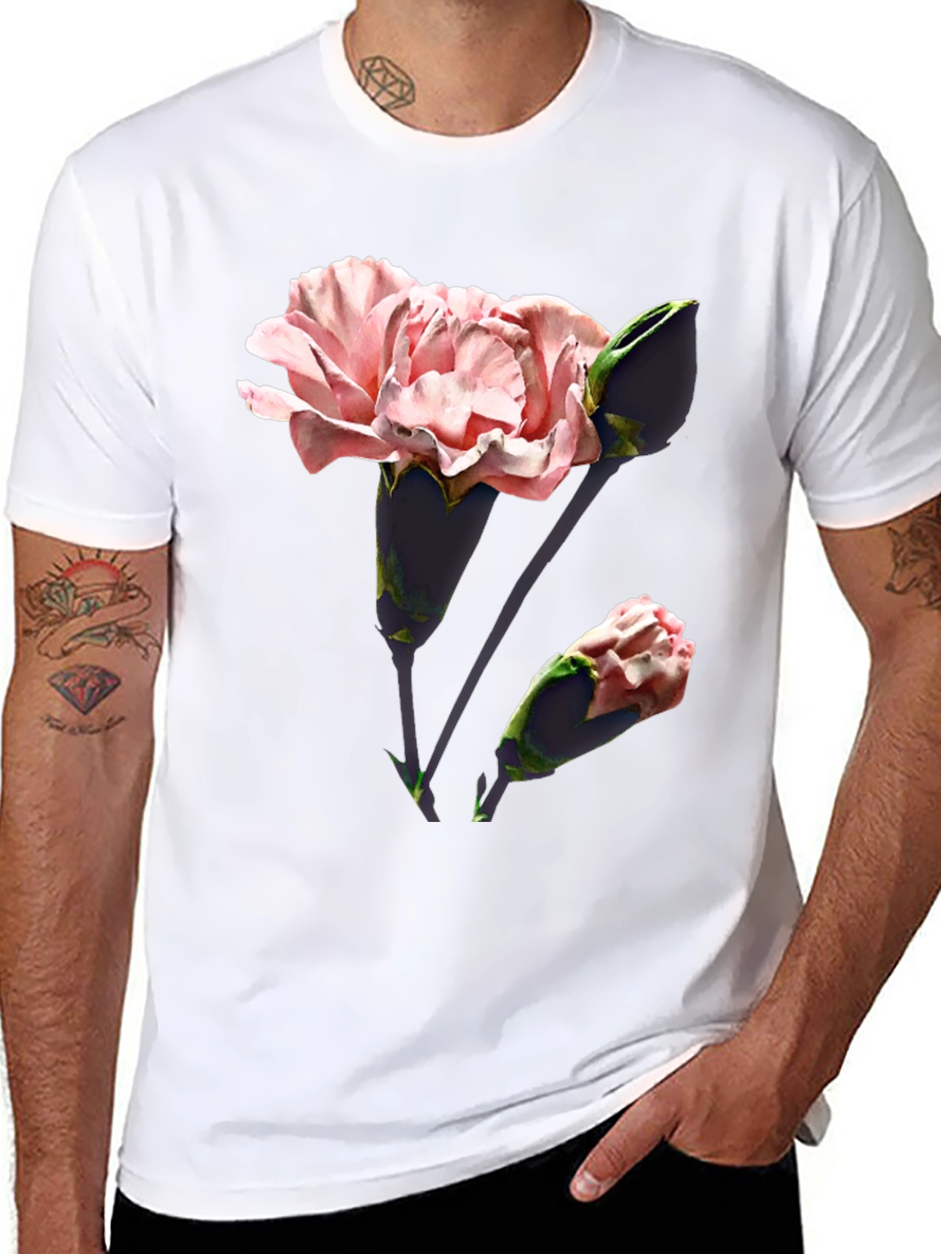 Black Floral Print T-Shirt - Stylish & Comfortable view 8