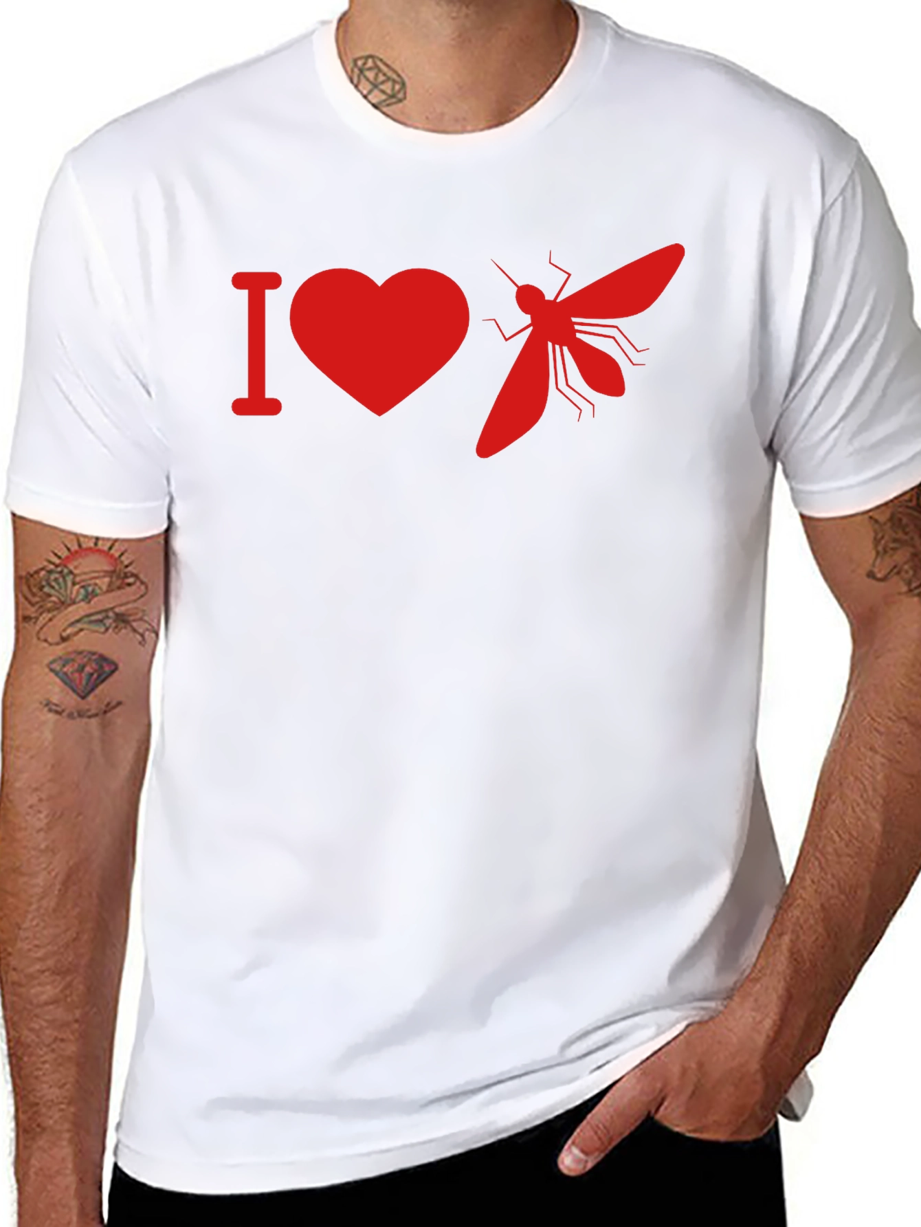 Black I Heart Mosquitoes Graphic Tee - Black Cotton view 8