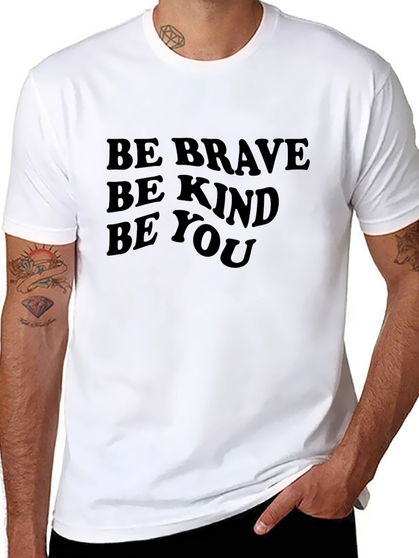Black Be Brave Be Kind Be You Graphic Tee view 8