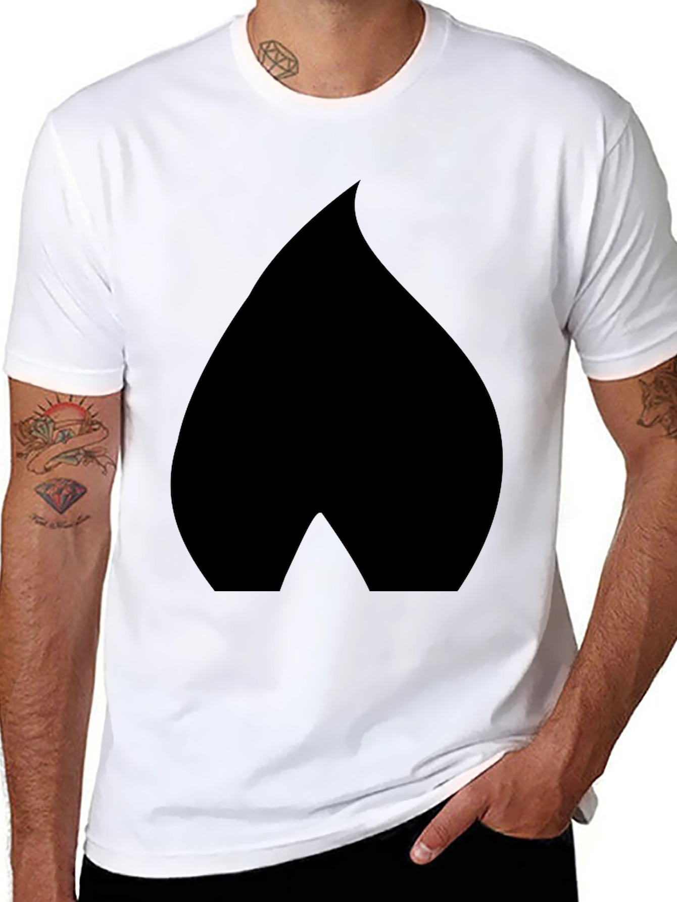 Black Spade Graphic Black T-Shirt - Modern Casual Wear view 8