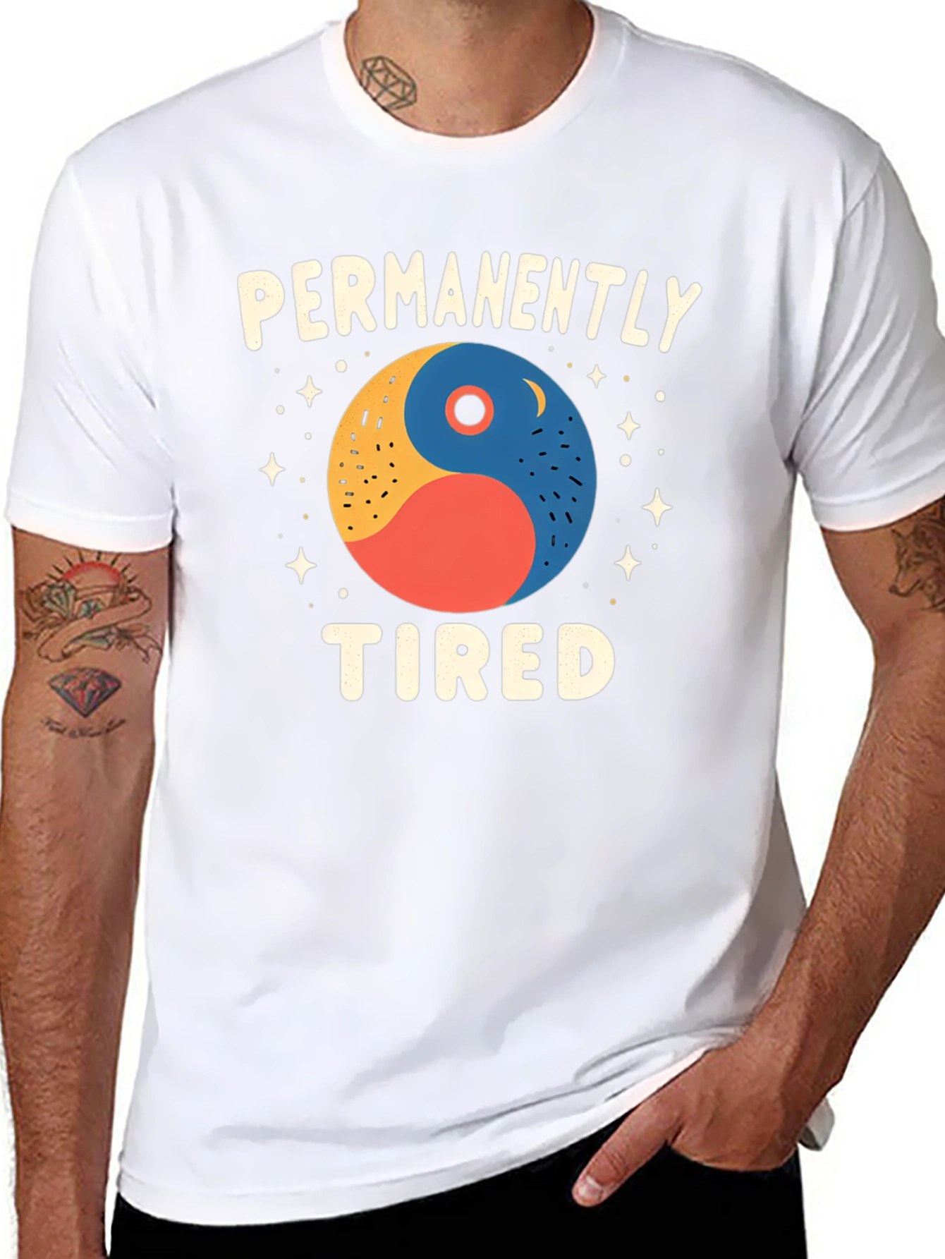 Black Permanently Tired Graphic T-Shirt view 8