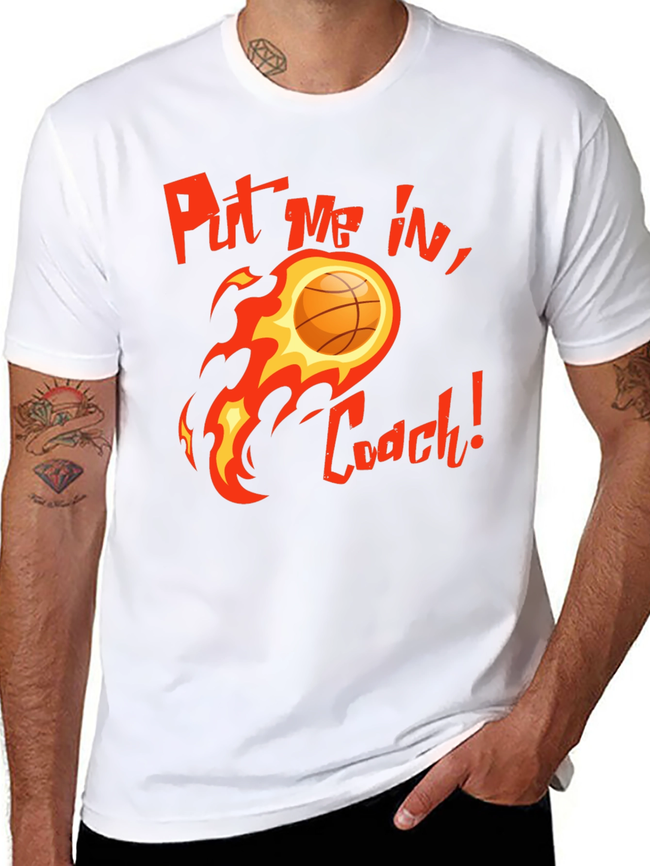 Black Put Me In, Coach! Basketball Graphic T-Shirt view 8