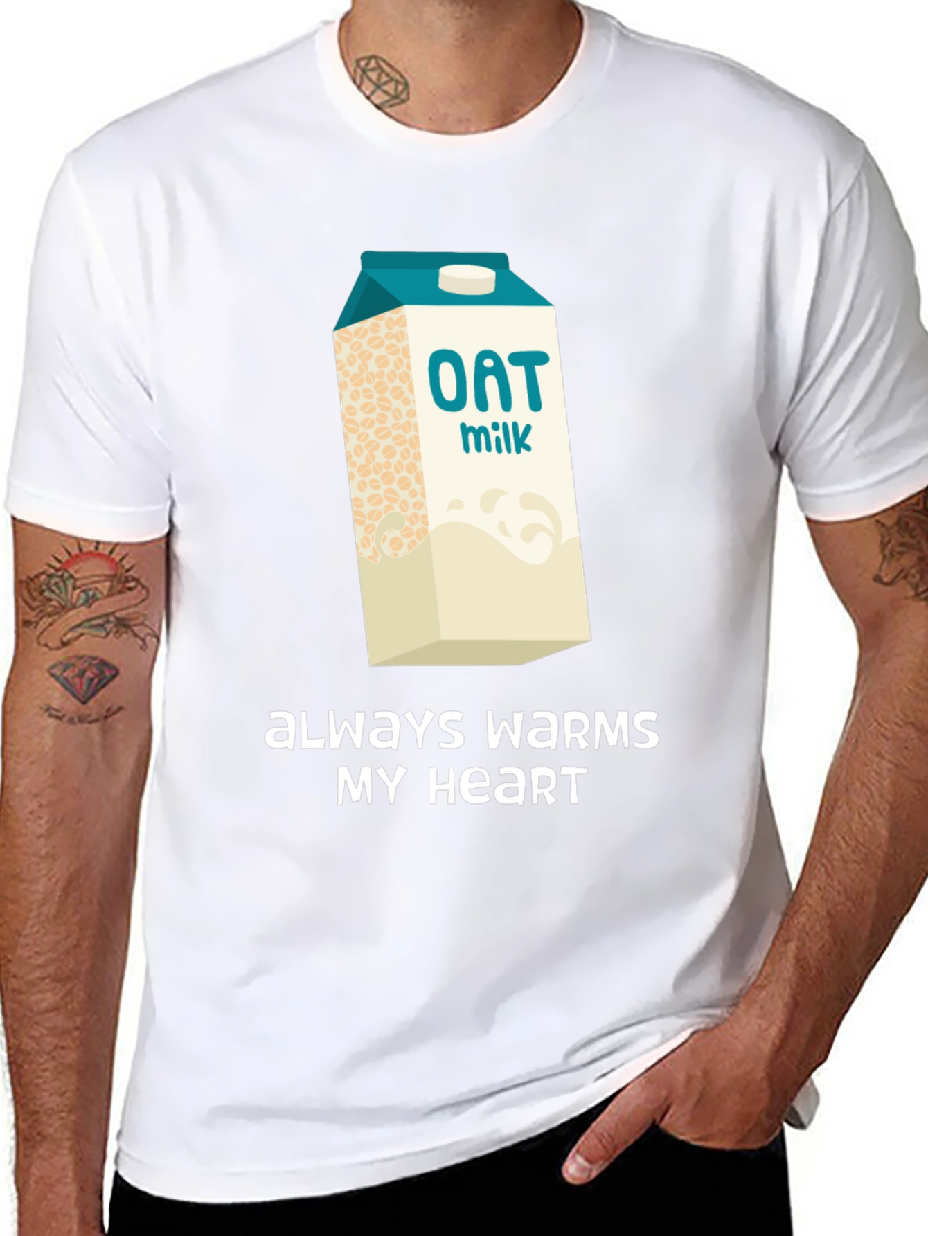 Oat Milk Lover T-Shirt - Always Warms My Heart - 8