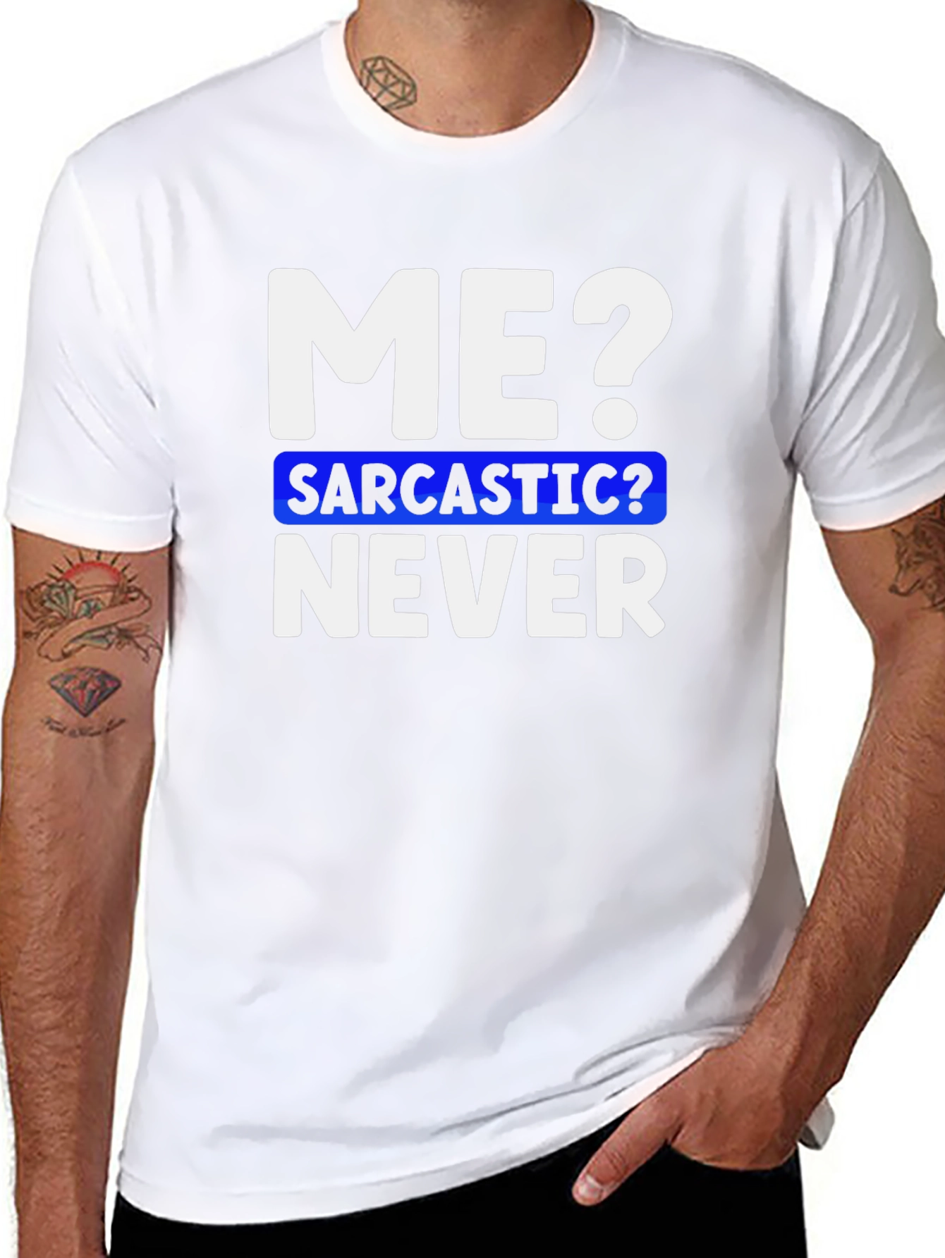 Black Sarcastic Never Funny T-Shirt view 8