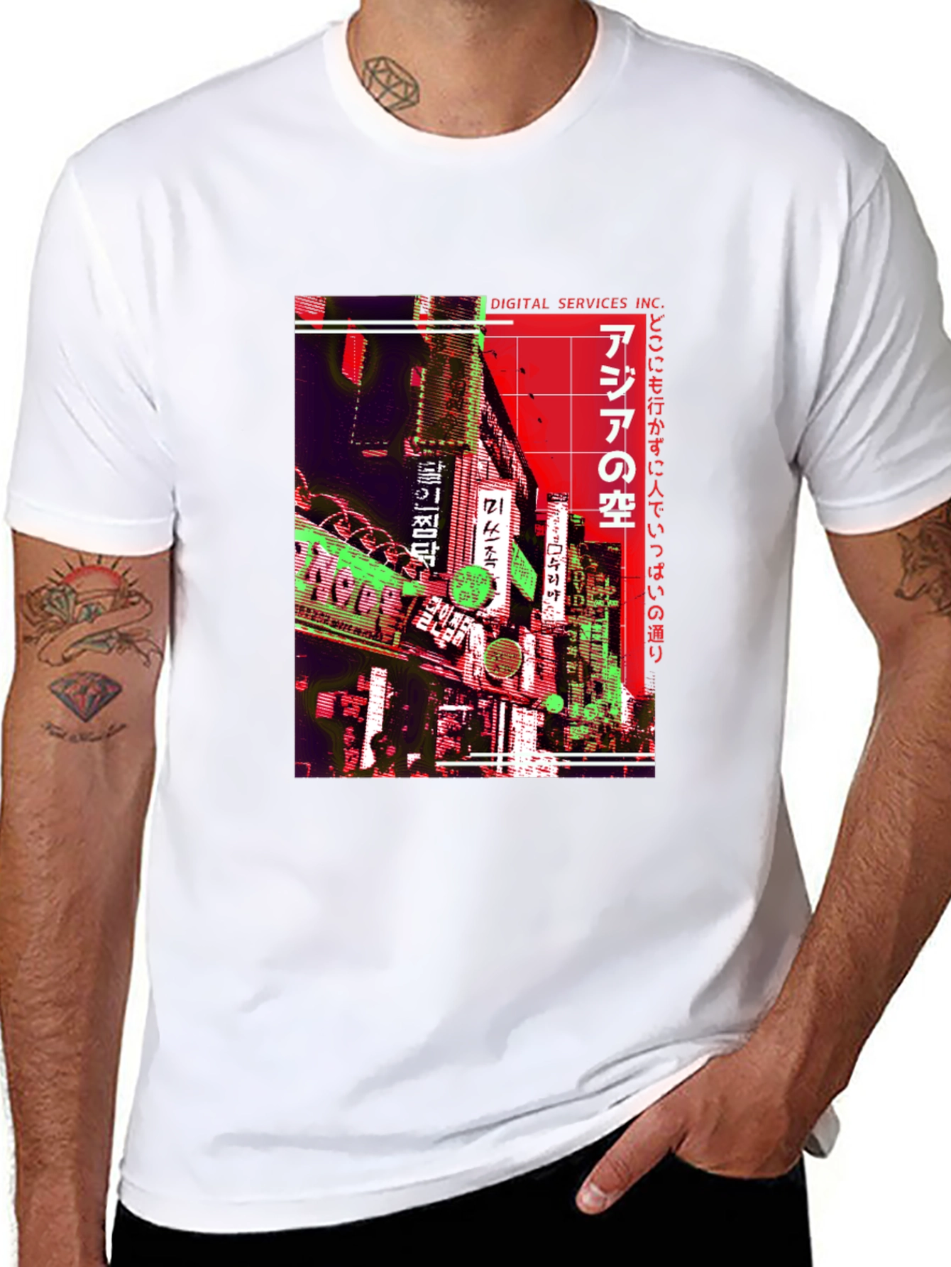 Black Asia Neon Nights T-Shirt view 8