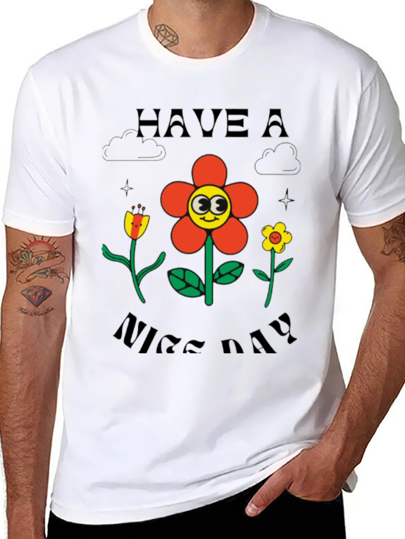 Black Have A Nice Day Graphic T-Shirt view 8