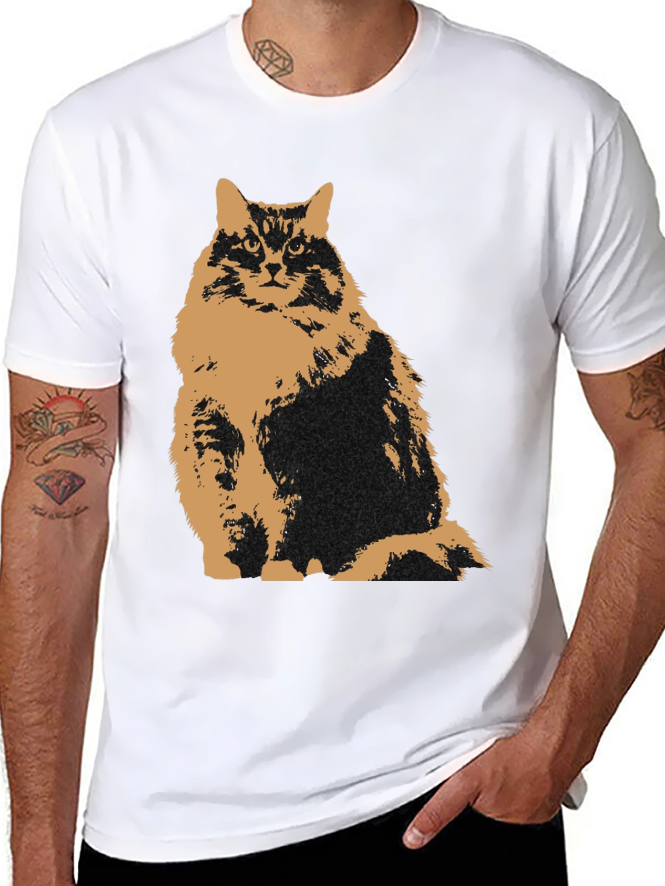 Black Cat Graphic Tee - Mens Black T-Shirt view 8
