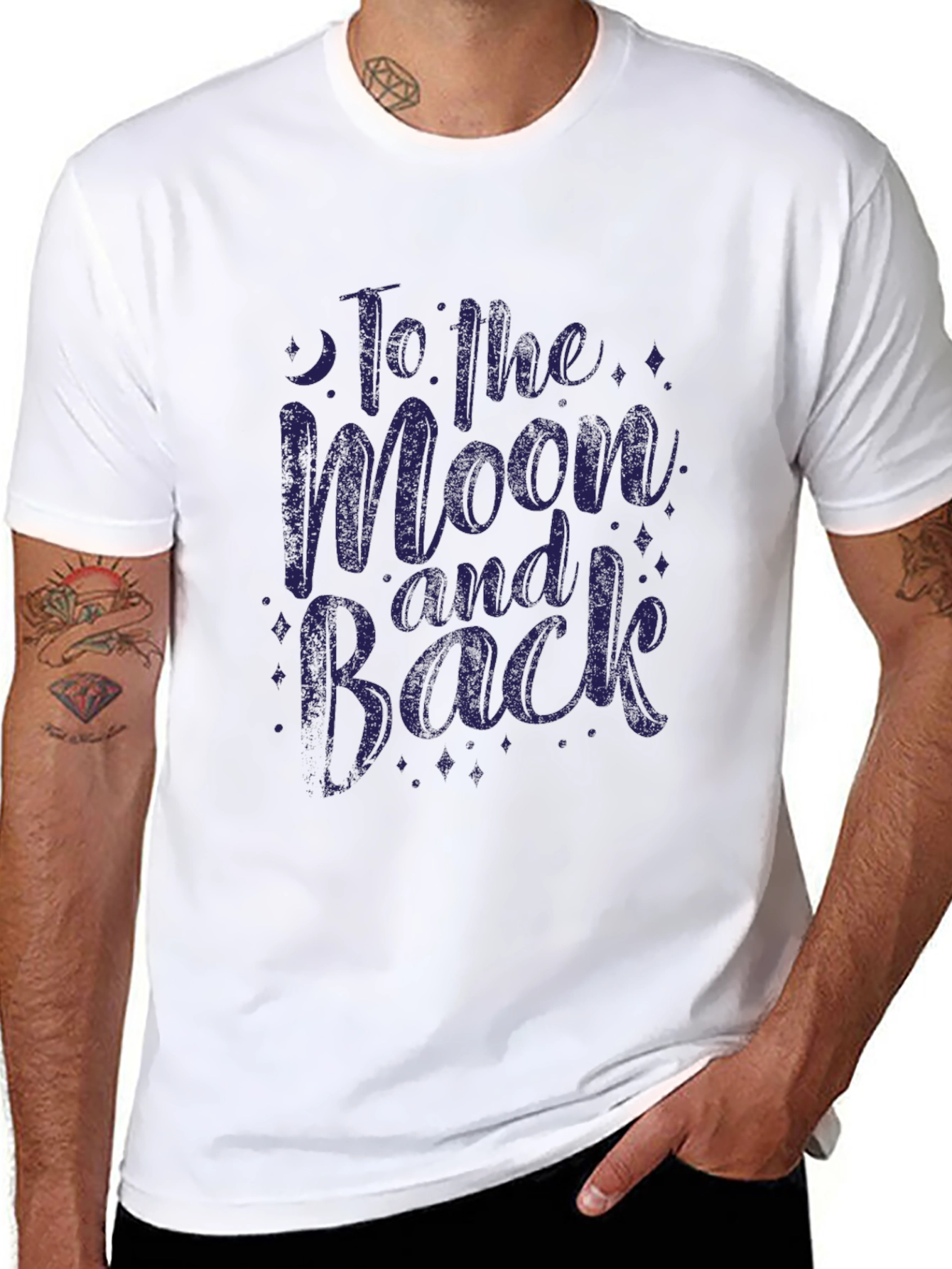Black To the Moon and Back Graphic T-Shirt view 8