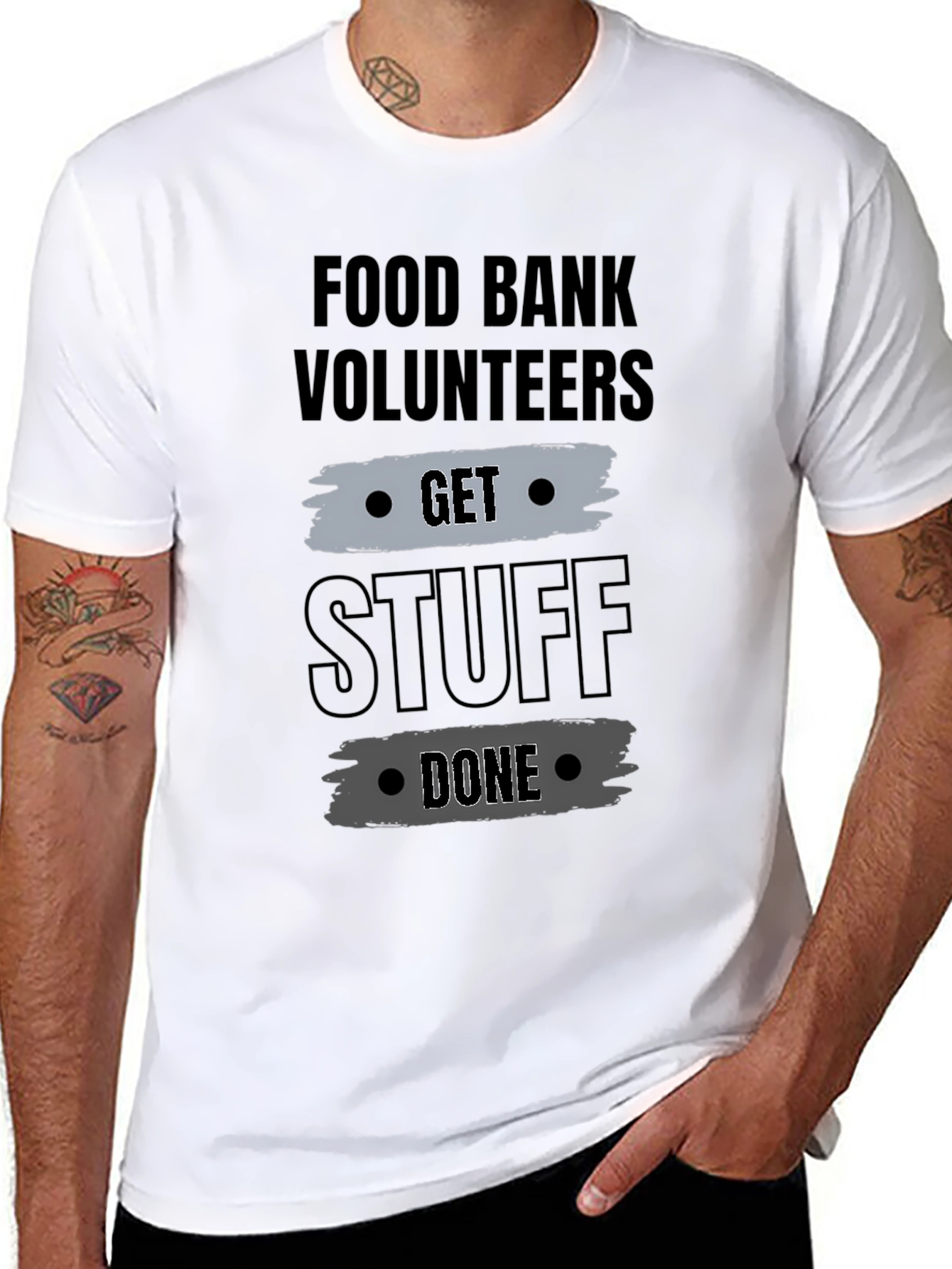 Black Food Bank Volunteers Get Stuff Done T-Shirt view 8