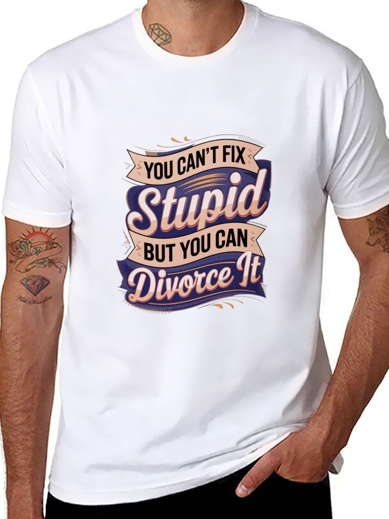 Black Divorce It T-Shirt: Funny Sarcastic Graphic Tee view 8