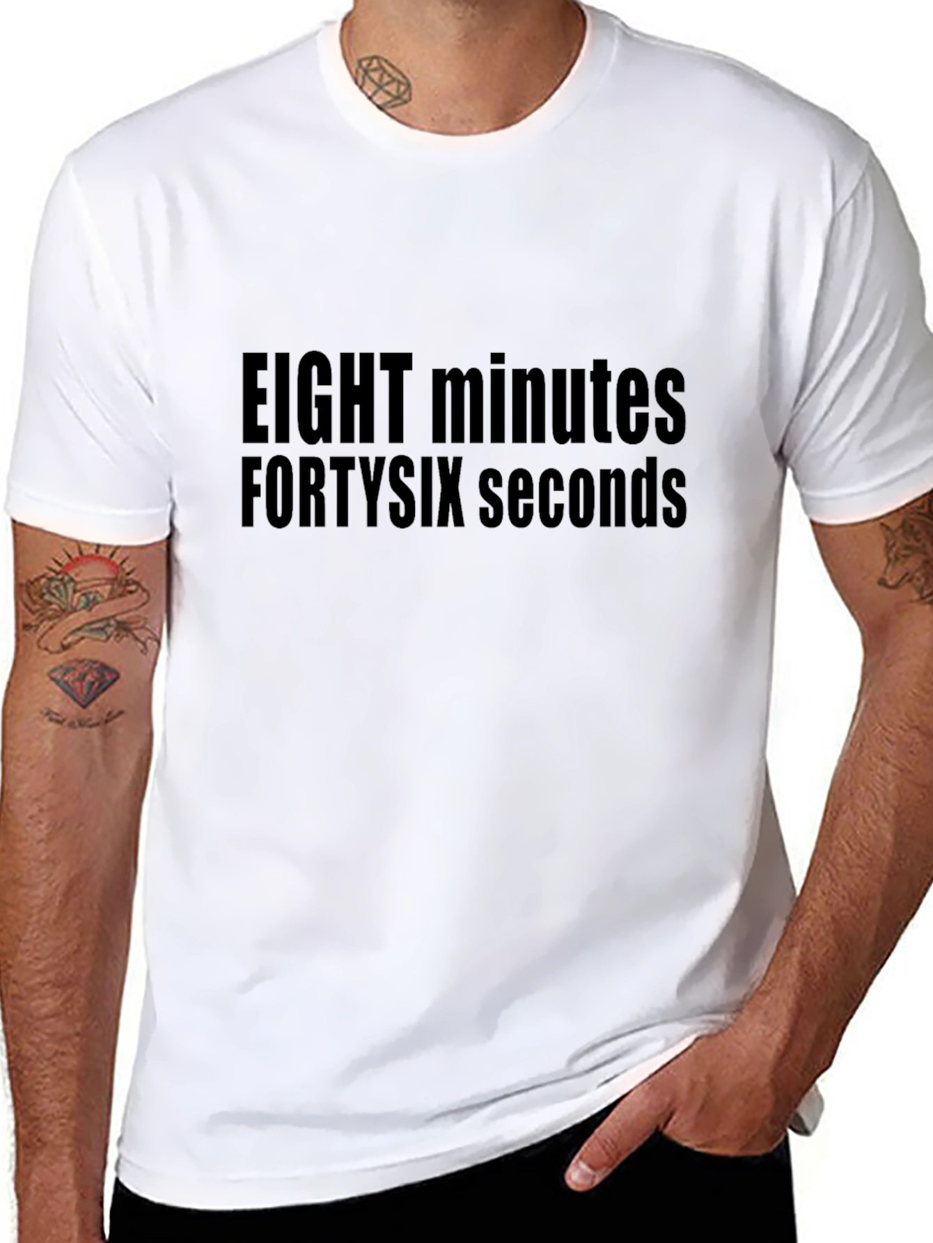 Black Eight Minutes Forty-Six Seconds T-Shirt view 8