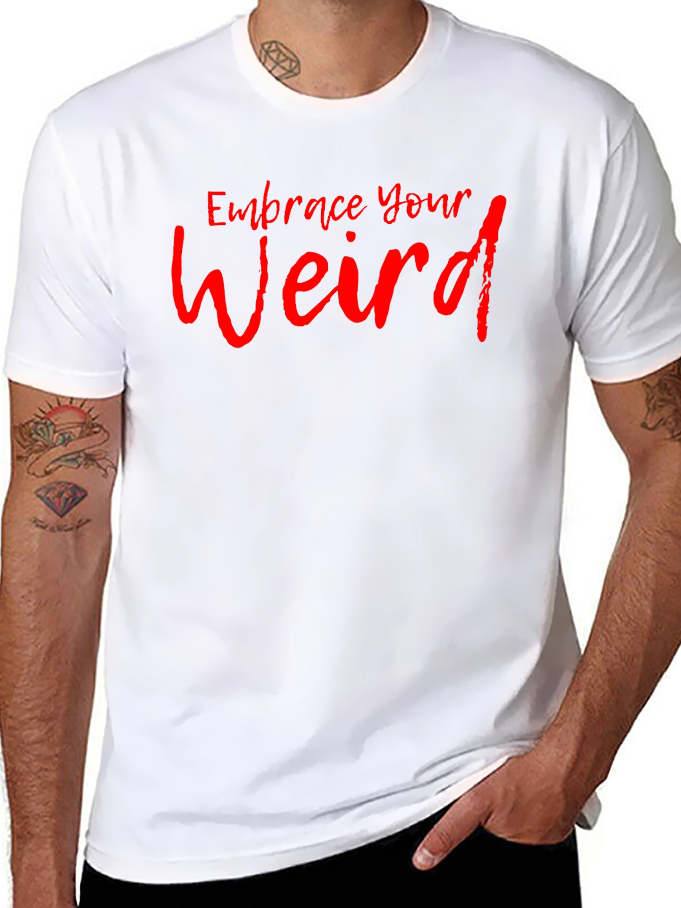 Black Embrace Your Weird Graphic Tee - Unique Design, Soft Fabric view 8