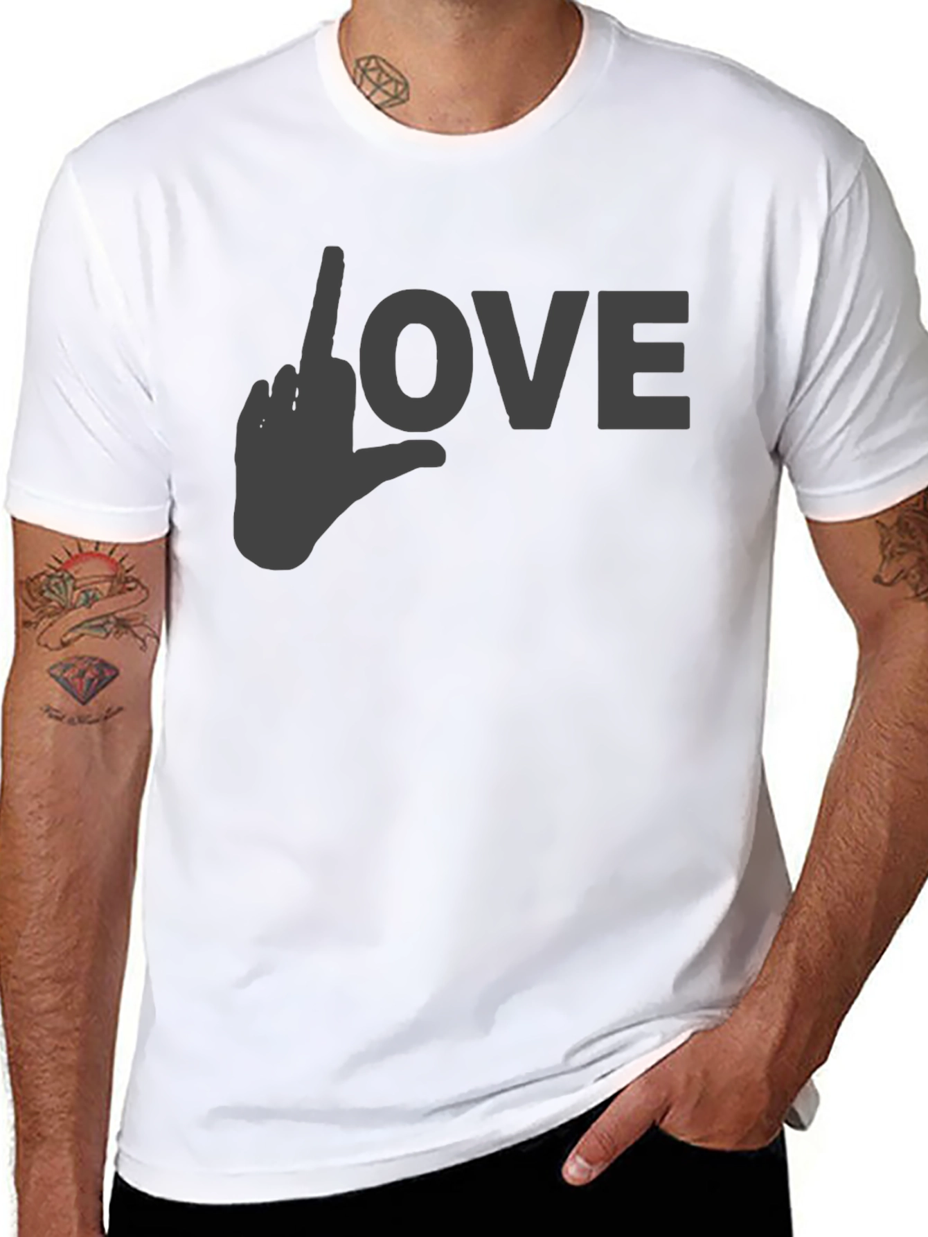 Black Love Gesture Graphic T-Shirt - Black view 8